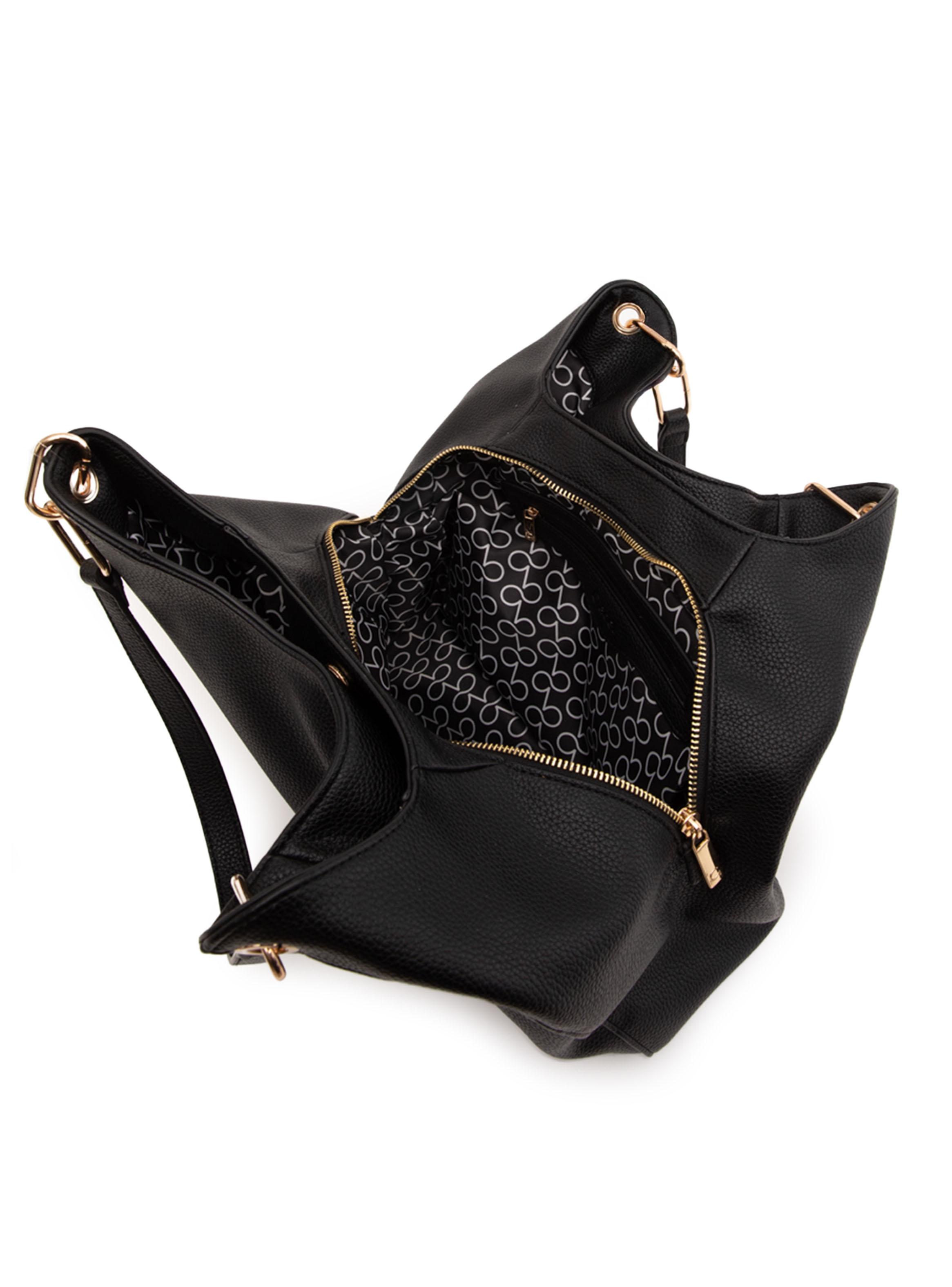 Cartera de Hombro Dos Asas Negro Grande-3