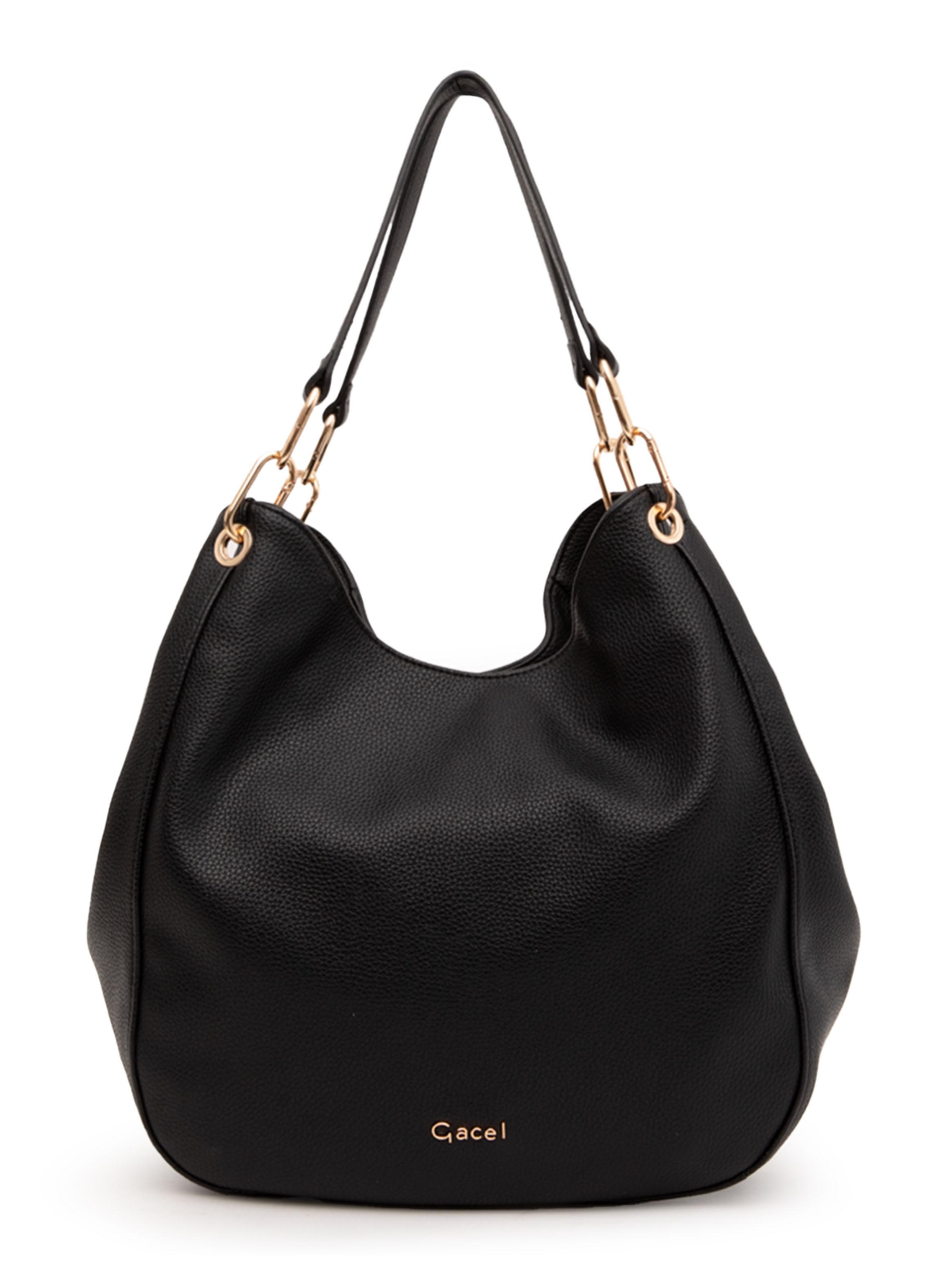 Cartera de Hombro Dos Asas Negro Grande-0
