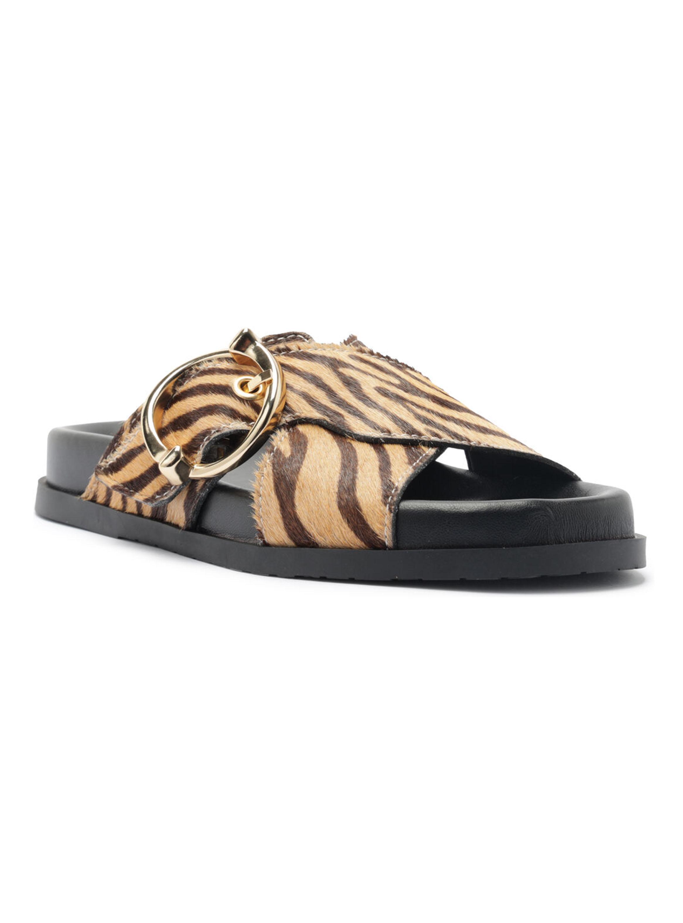 Sandalia Opal Leopardo Cuero Bajo el Tobillo Mujer-2