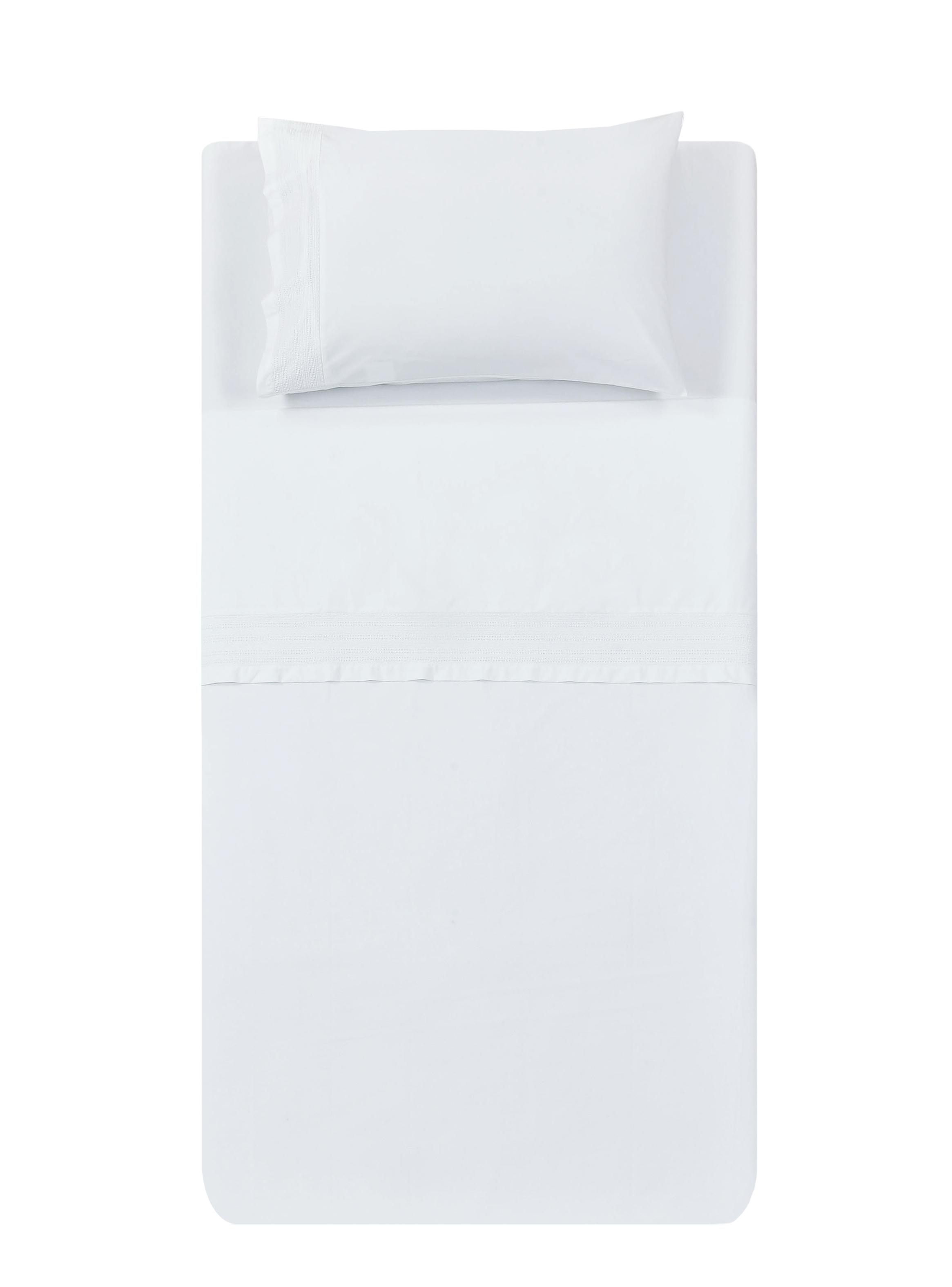 Sábanas 1.5 Plazas 200 Hilos White Bordada-3