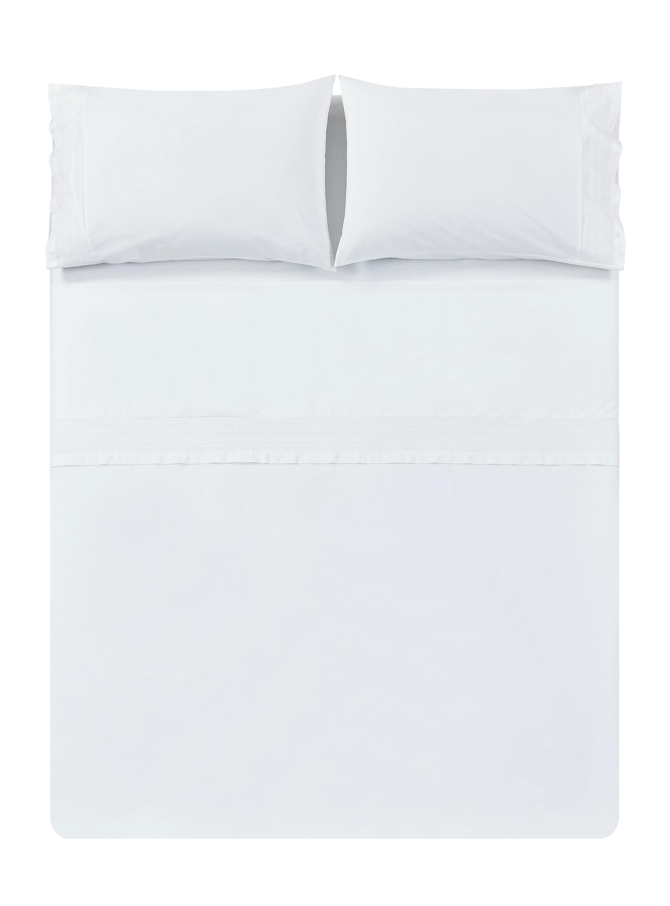 Sábanas Super King 200 Hilos Blanca Bordada-3