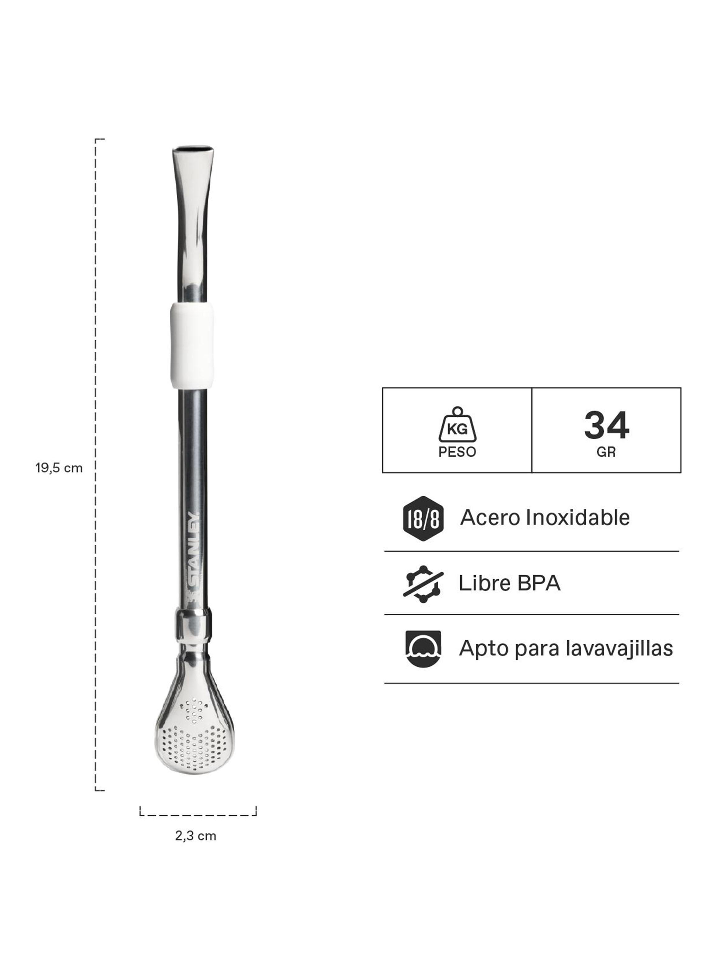 Bombilla para Mate de Cuchara Blanca 2.0-3