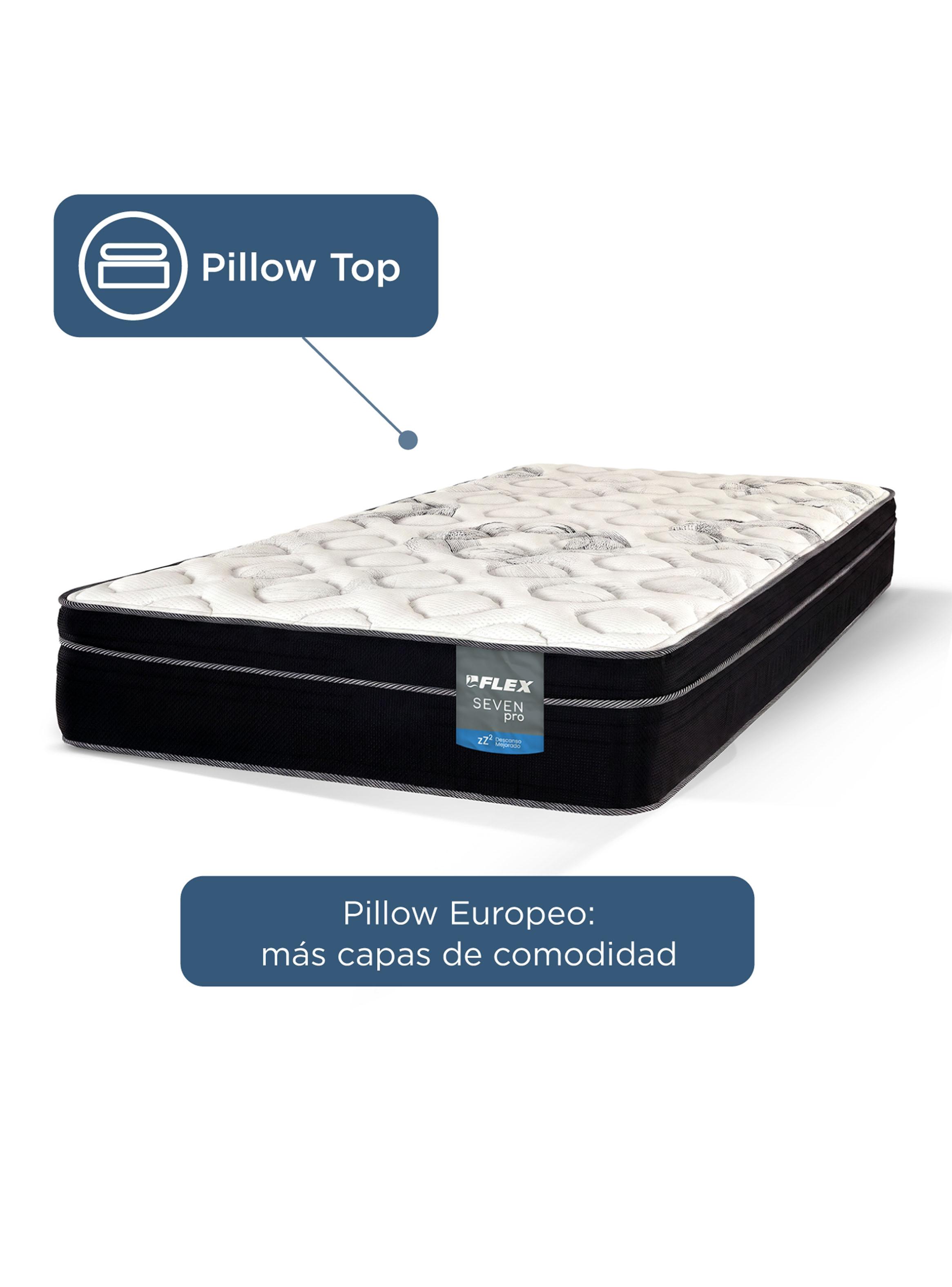 Cama Europea Seven Pro 1.5 Plazas Box + Set Colonia-3