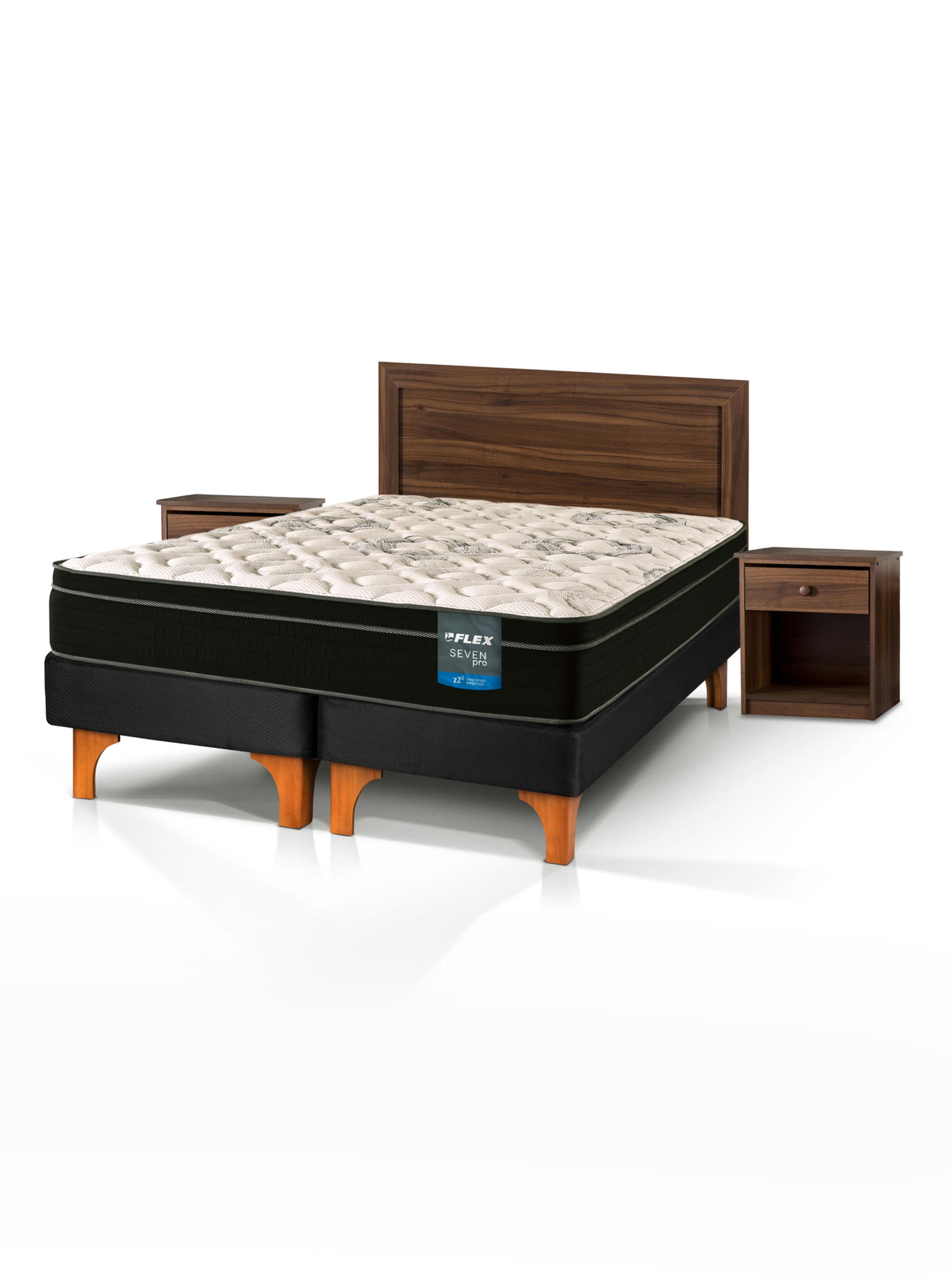 Cama Europea Seven Pro 2 Plazas Box BD + Set Asturias-0
