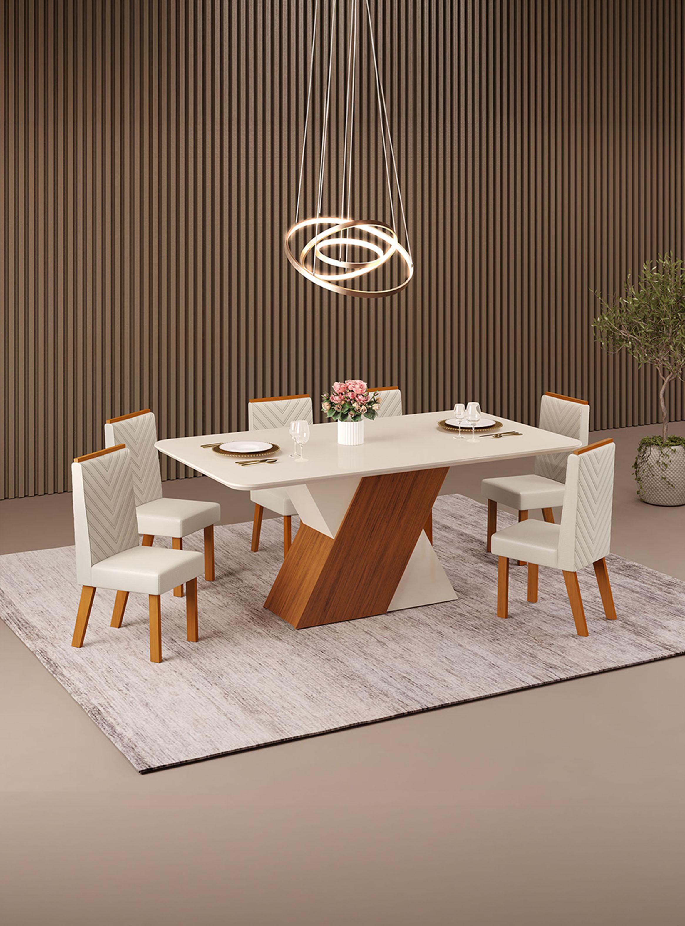 Juego de Comedor Rubi Nara 6 Sillas Rectangular Vidrio-0