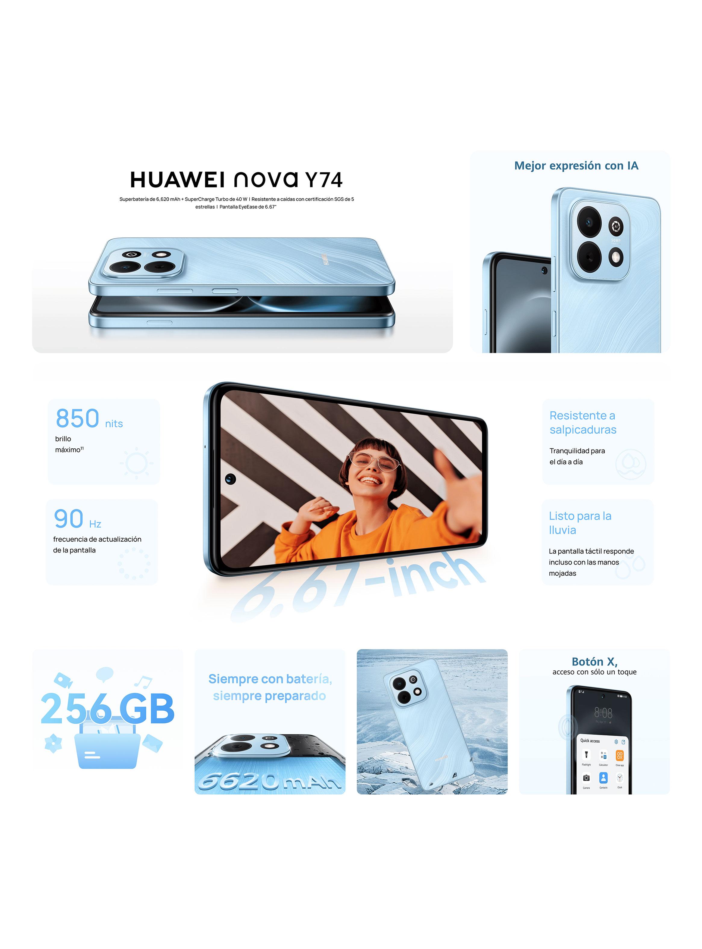 Smartphone Nova Y74 256GB 6.67'' Azul Liberado-2