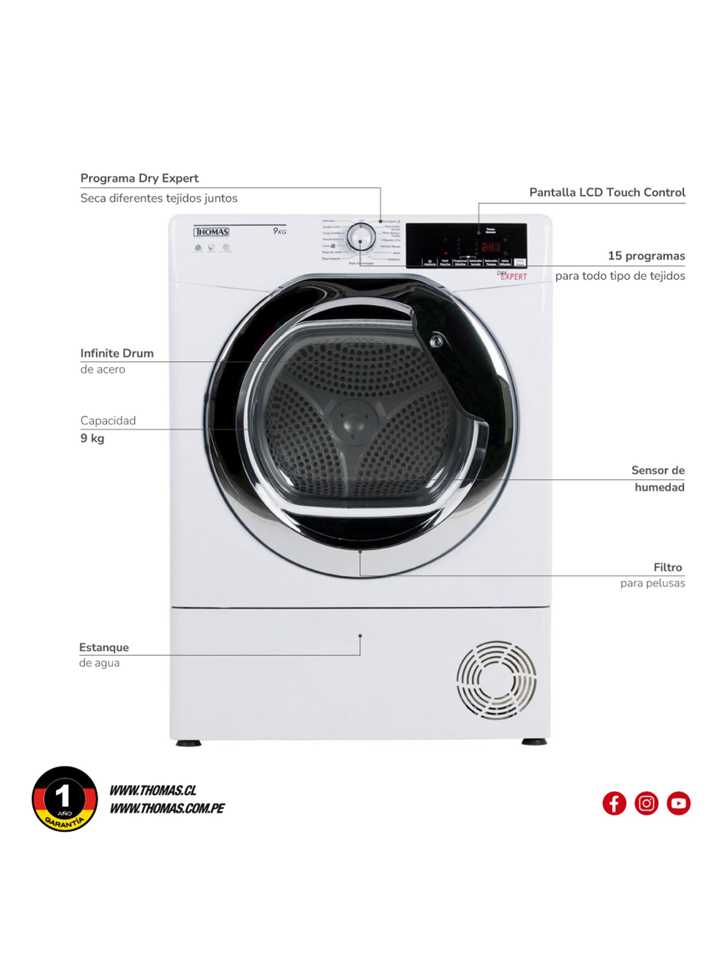 Secadora Frontal 9 Kg Condensación TH-D9KC-4
