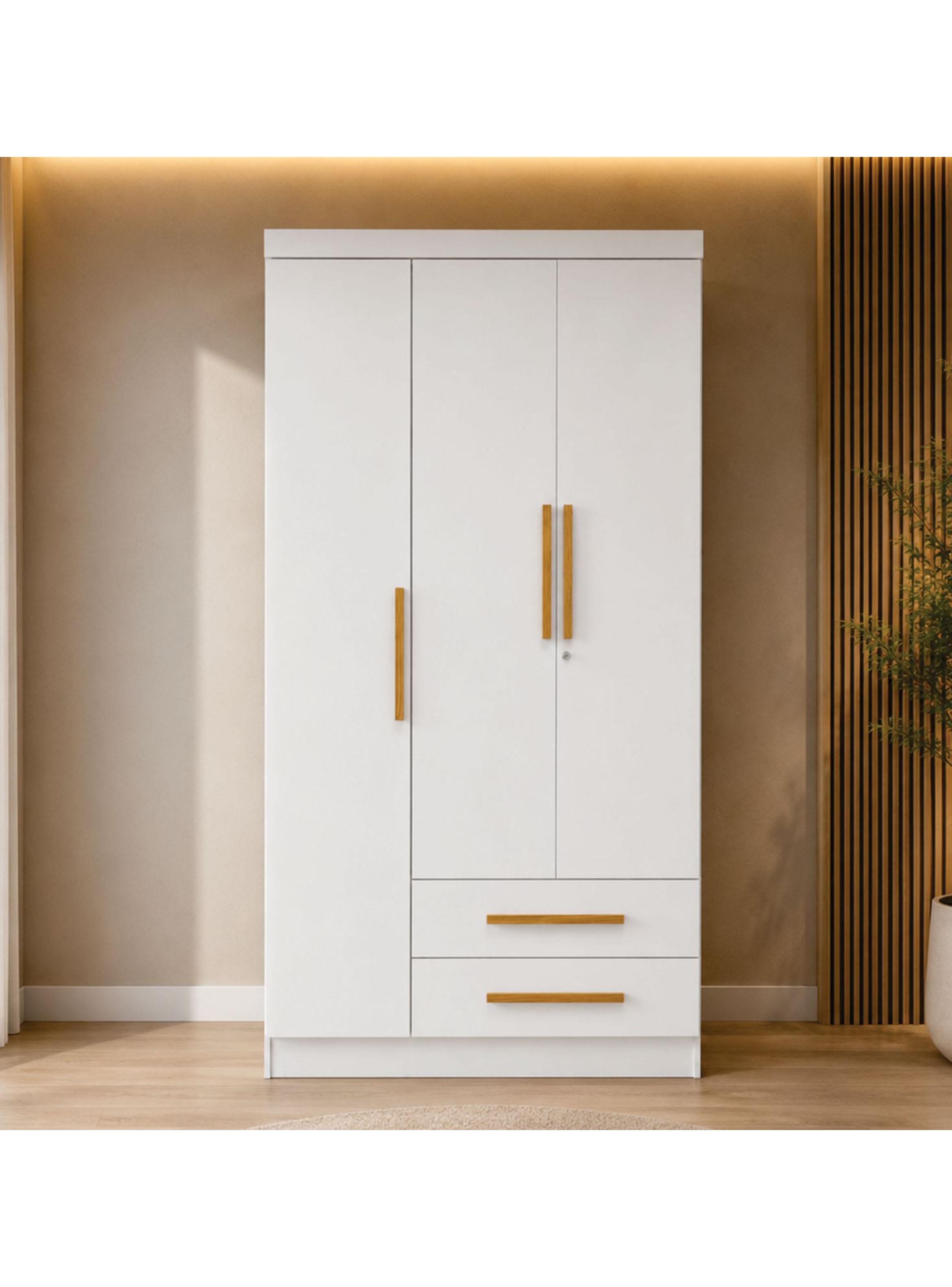 Closet Leticia 3 Puertas 2 Cajones Blanco-4