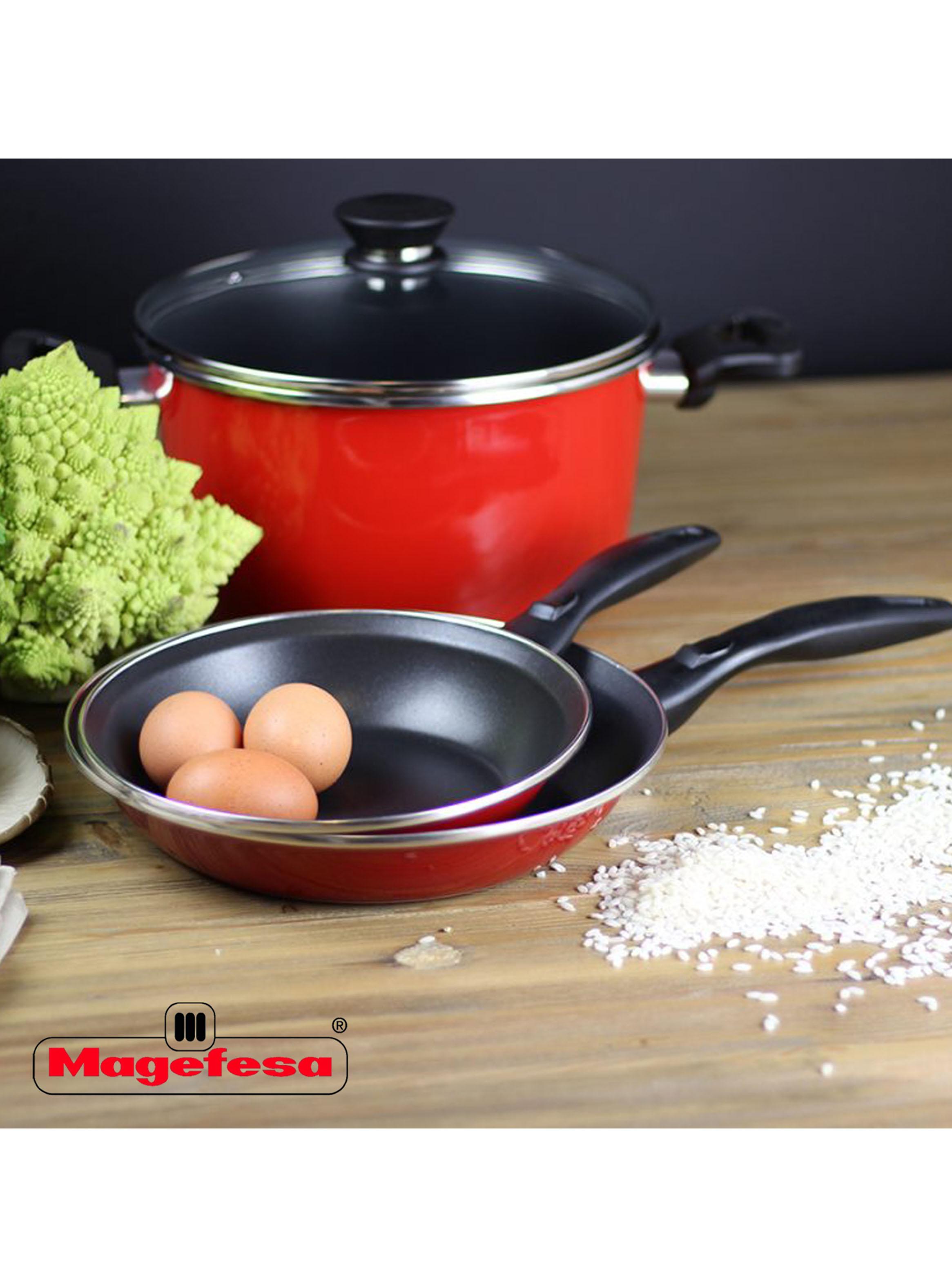 Batería de Cocina de 7 Piezas Coral Roja-4