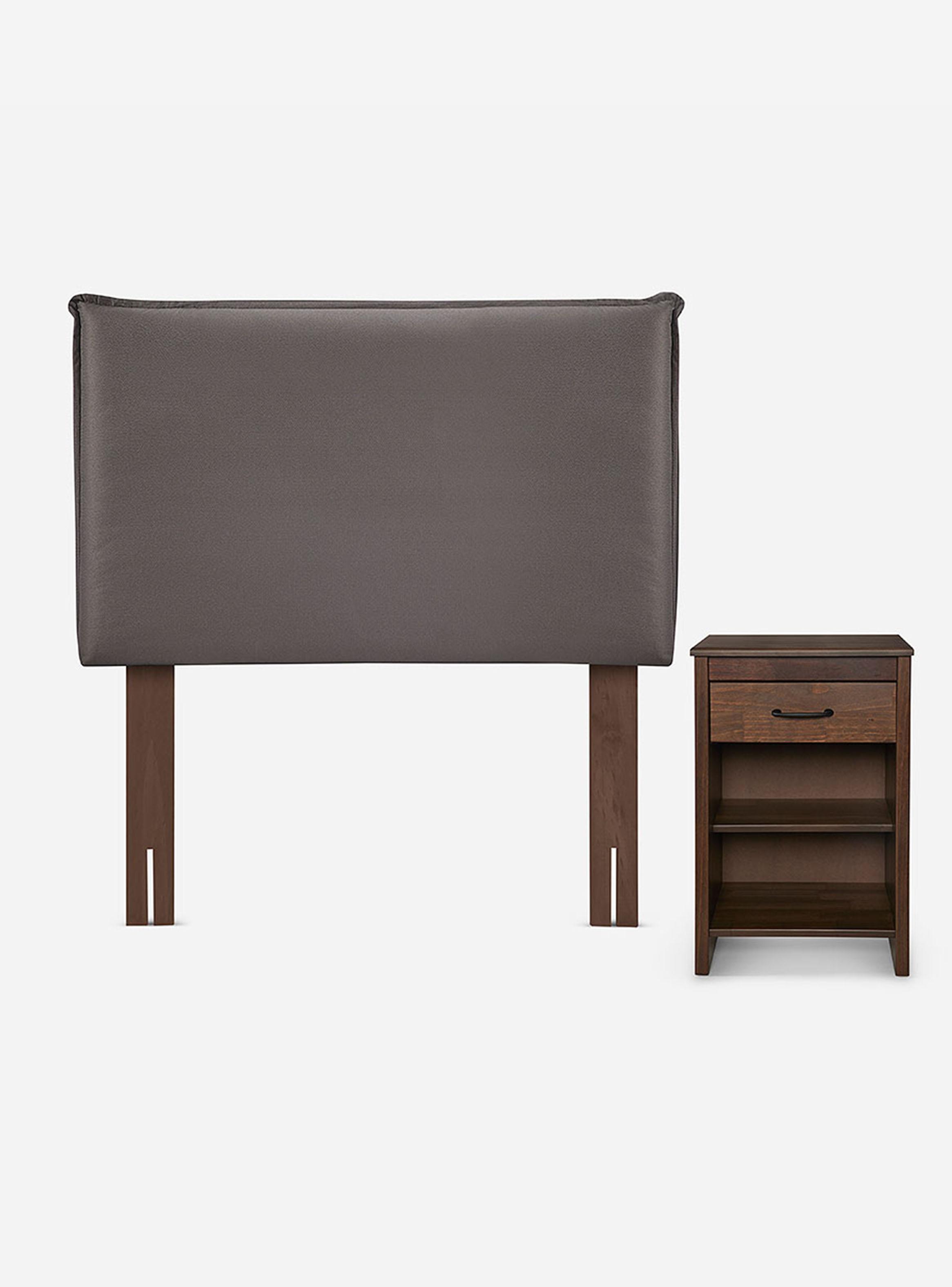 Cama Europea New style 4 1 Plaza + Respaldo + Velador Maurice-2