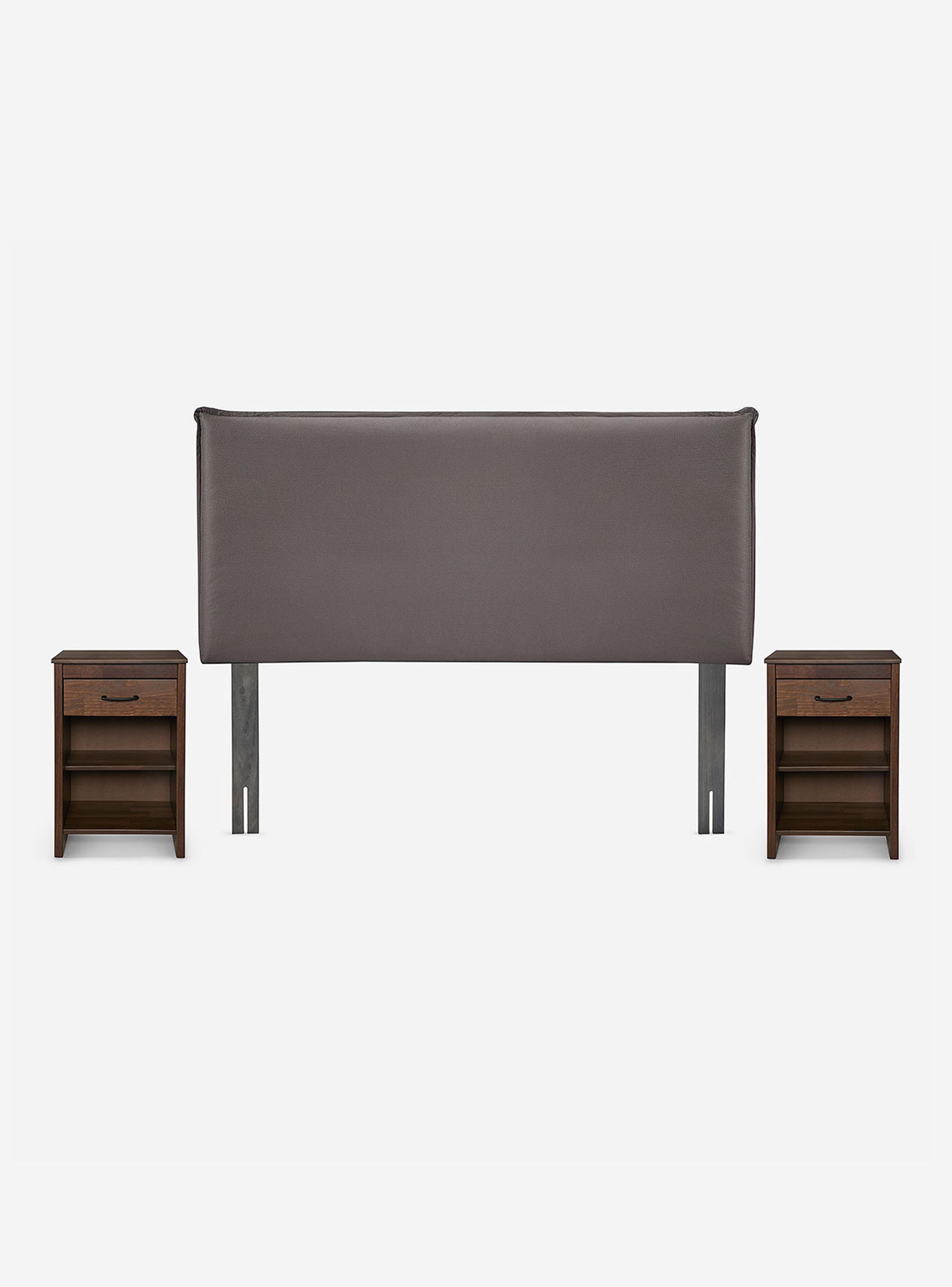 Cama Europea New style 4 2 Plazas Base Dividida + Respaldo + Veladores Maurice-2