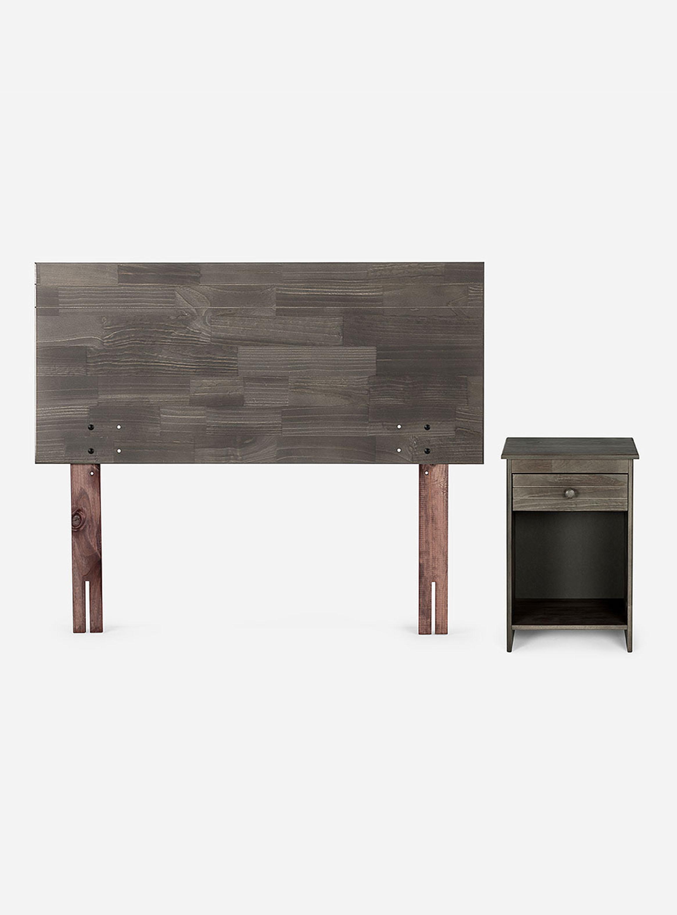 Cama Europea Wave 1.5 Plazas Tabor Grafito-2