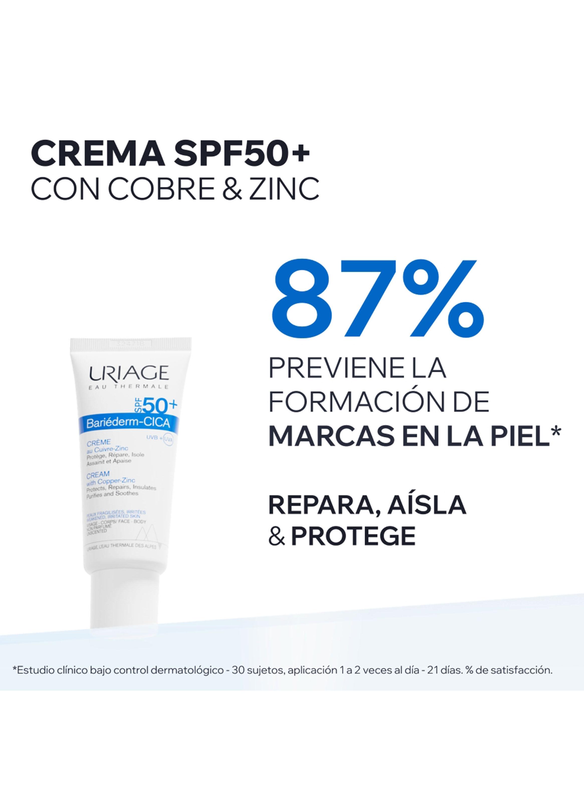 Crema Reparadora Bariéderm-CICA Uriage con Cobre y Zinc SPF50+ 40 ml-1