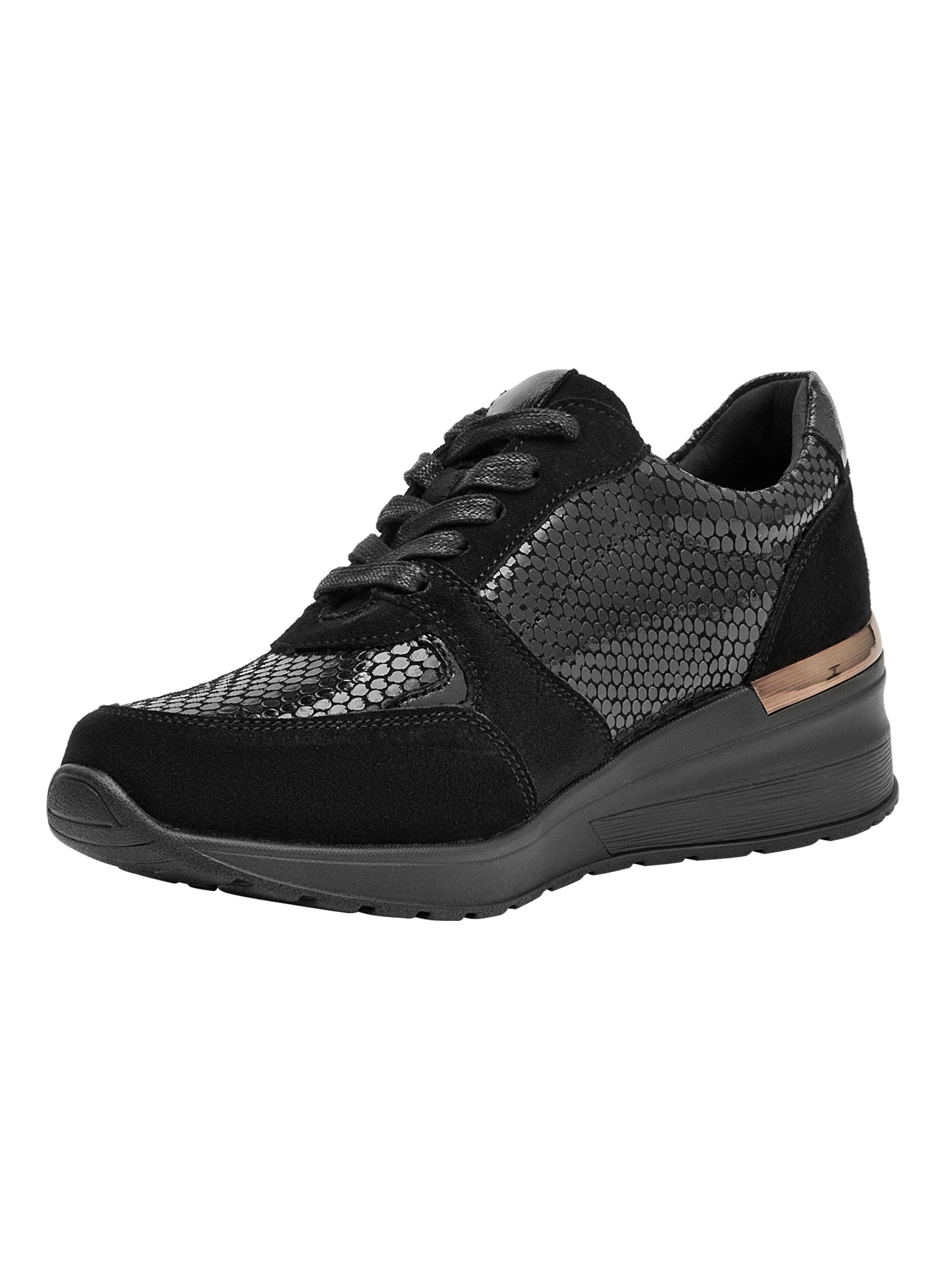 Zapatilla Urbana Cuero Negra Mujer-3