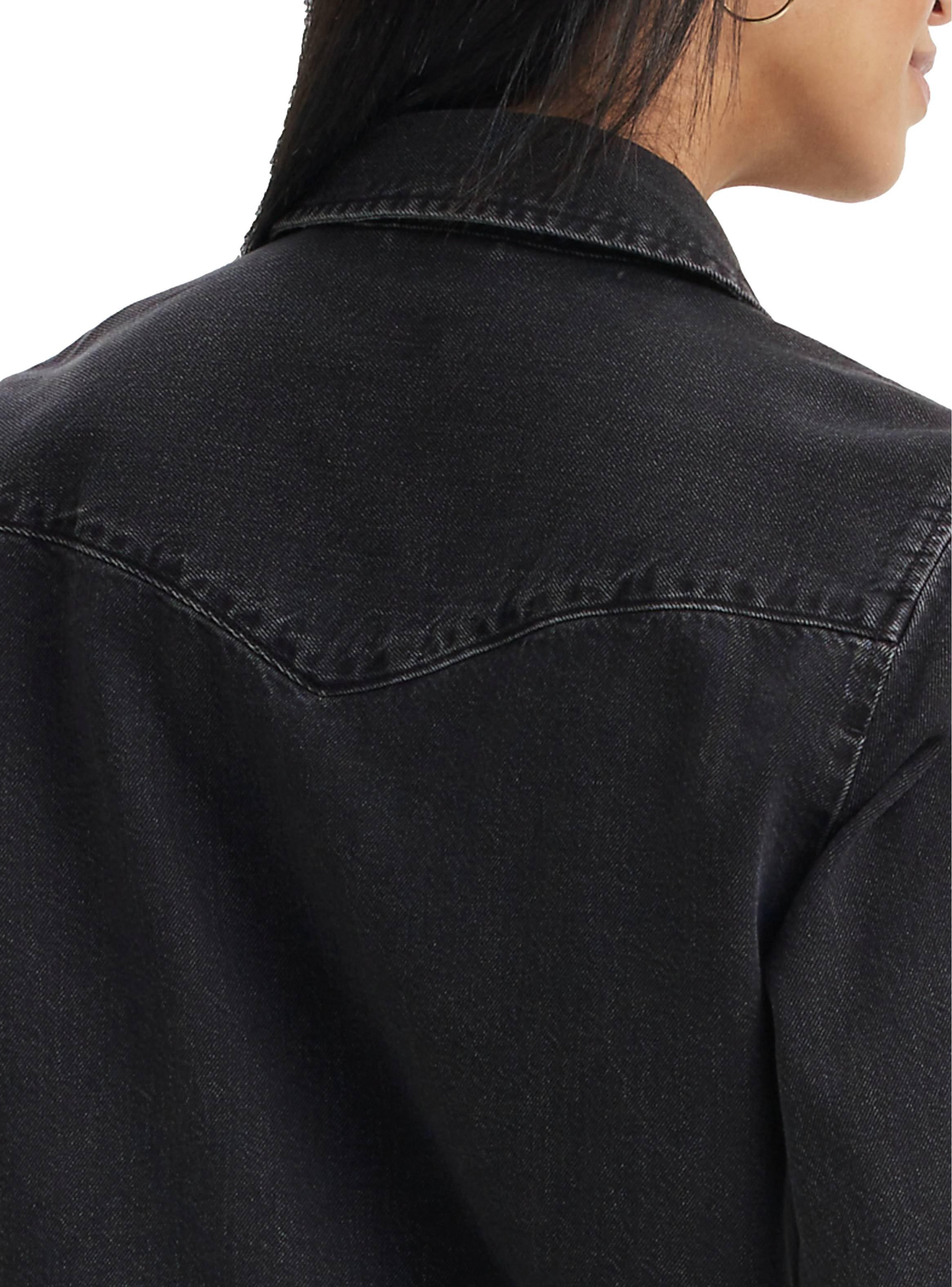 Camisa Western Denim con Botón de Broche-3