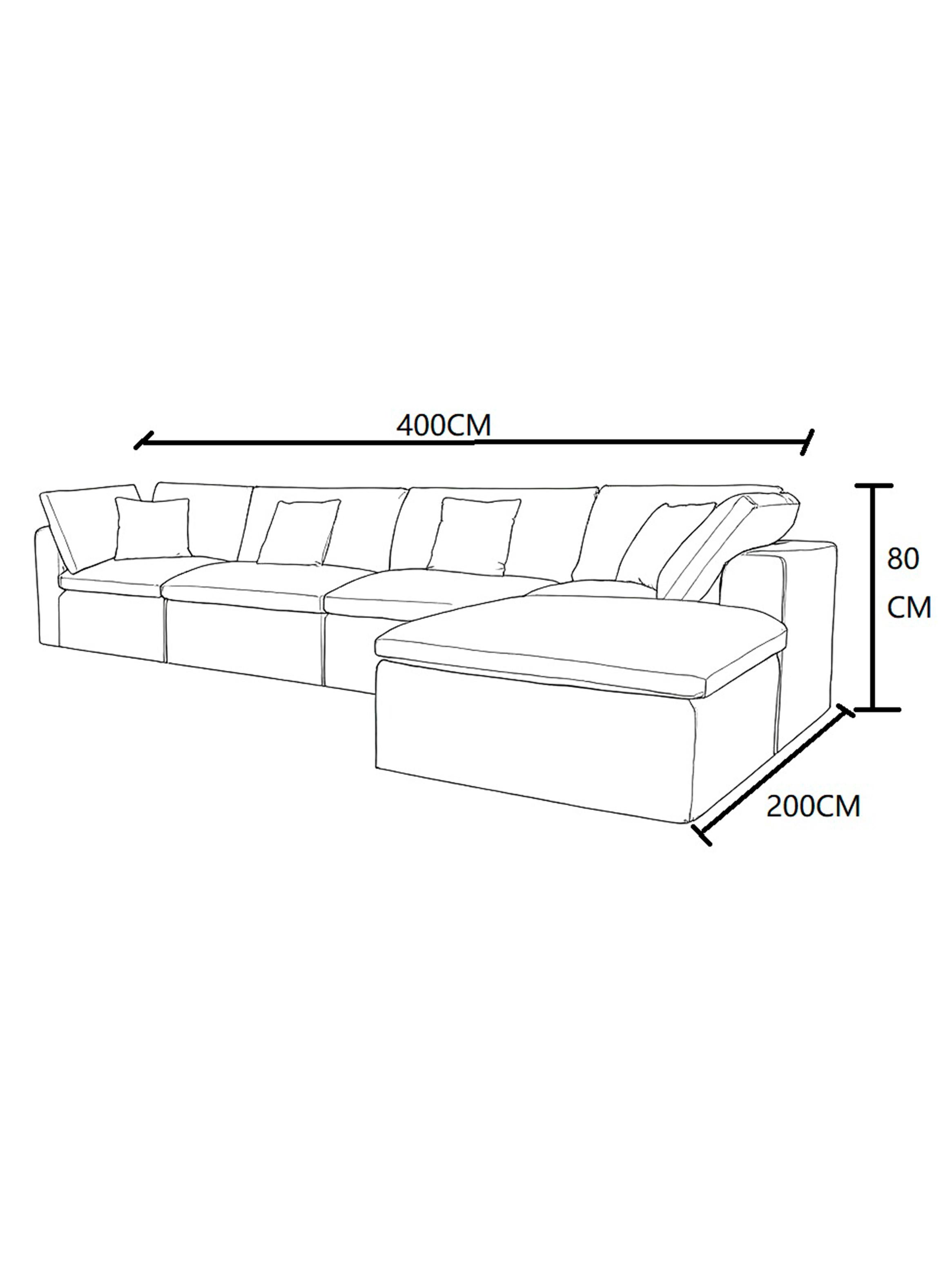 Sofá Seccional 5 Cuerpos Tipo L Reversible Lino Cejar -2