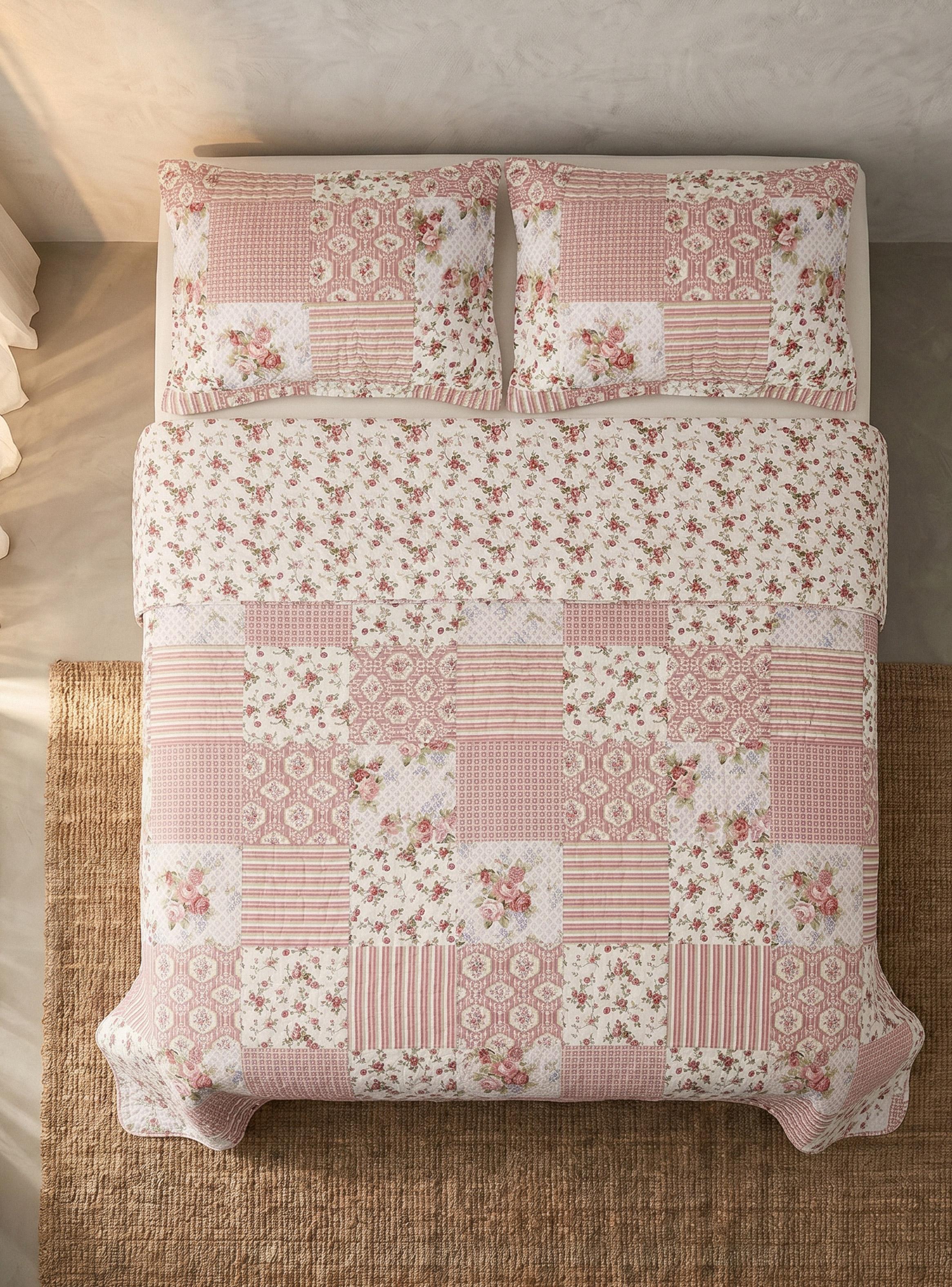 Quilt 2 Plazas Romántico Estampado-2