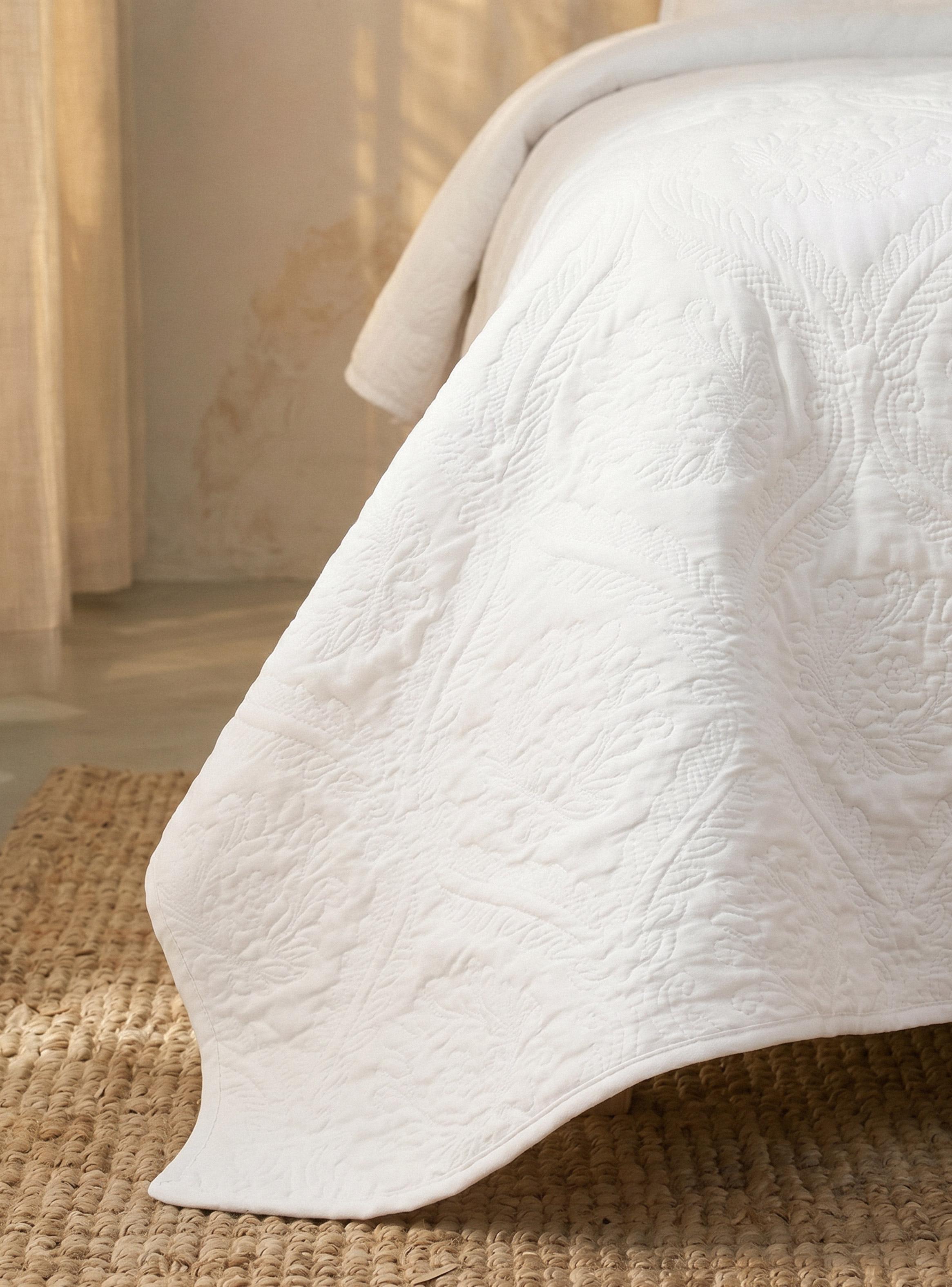 Quilt 1.5 Plazas Unicolor White-3