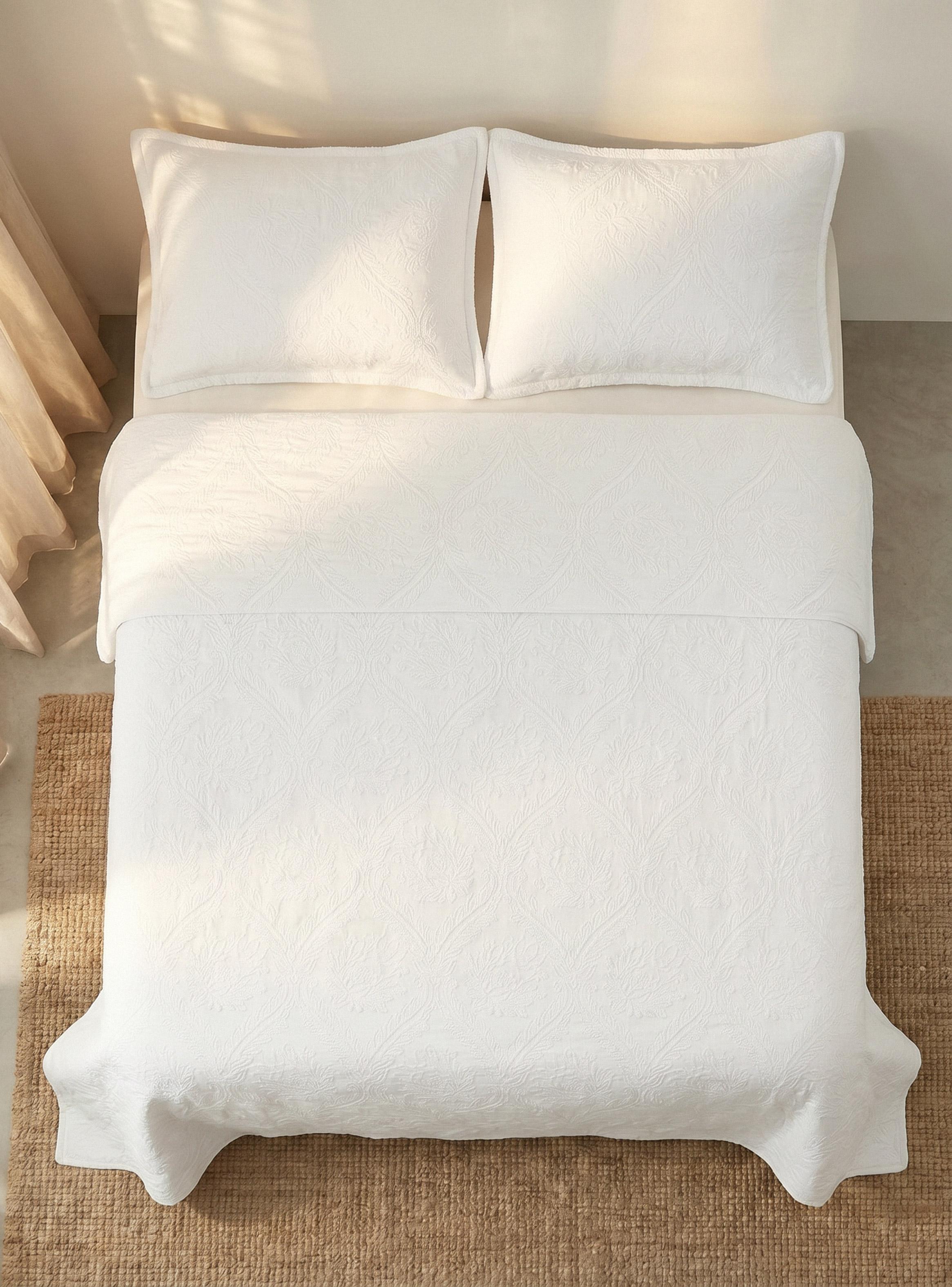 Quilt 2 Plazas Unicolor White-2