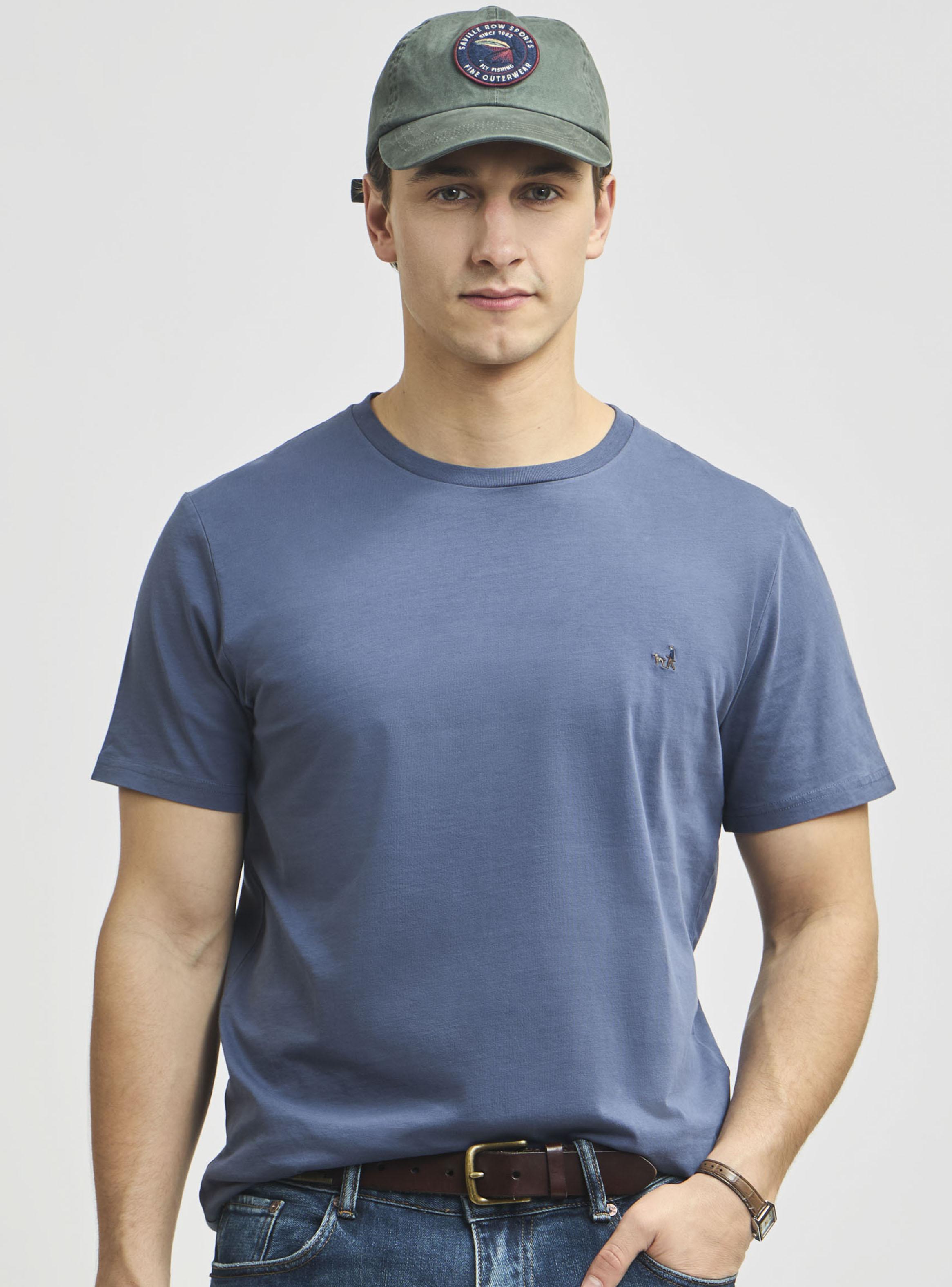 Polera Lisa Crew Neck Manga Corta con Logo-0