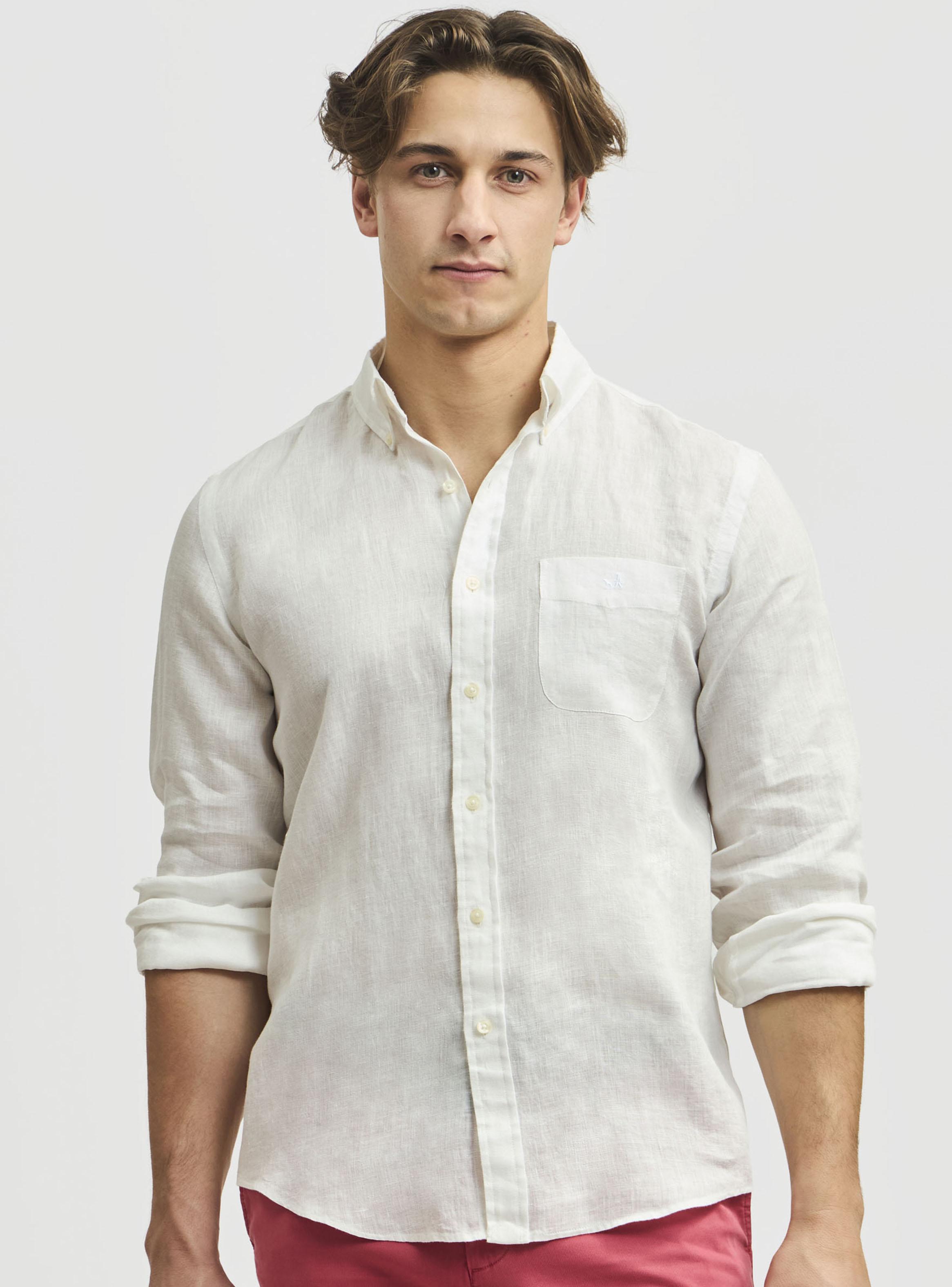 Camisa Sport Lisa Manga Larga Lino-0