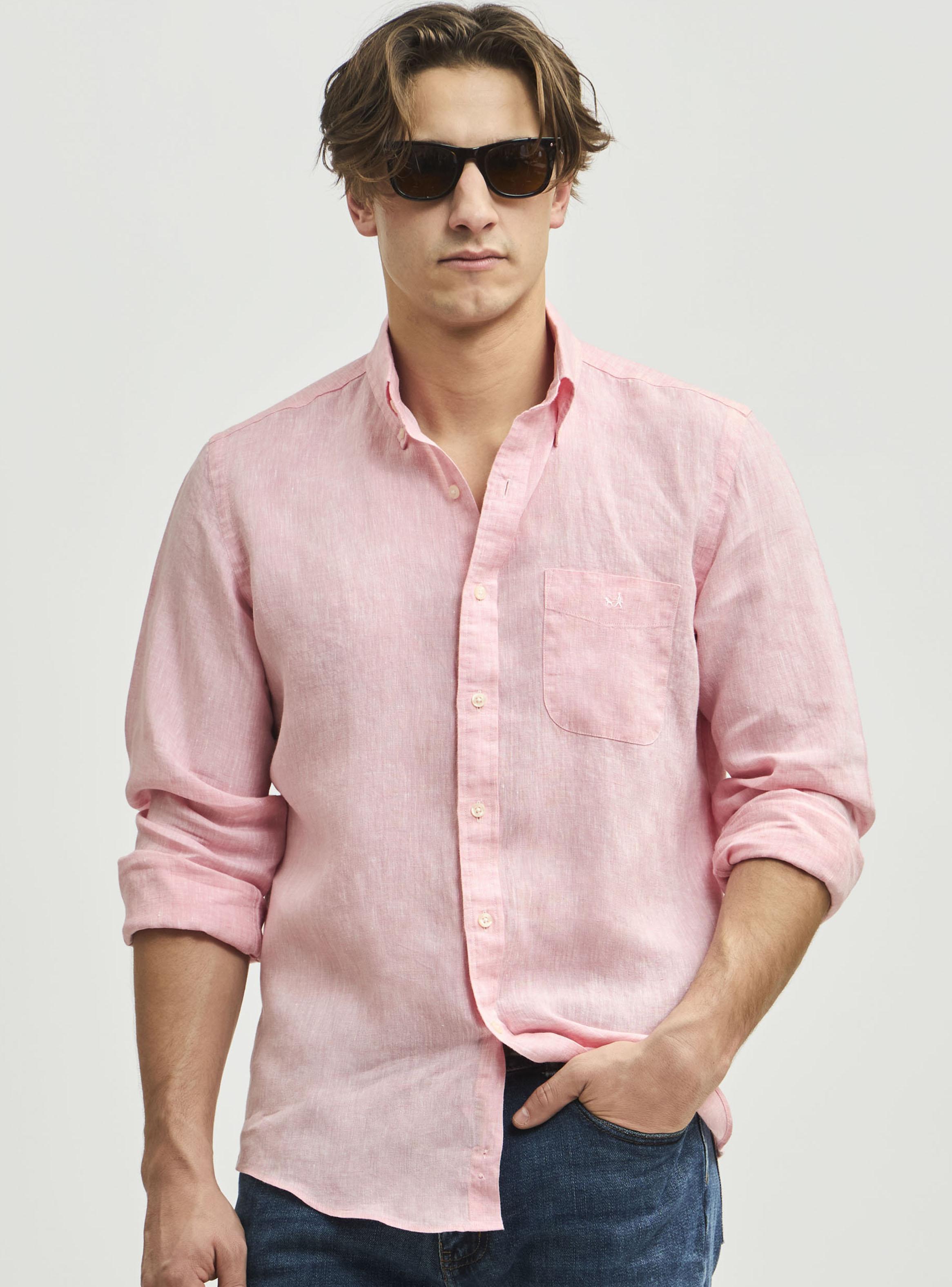 Camisa Sport Lisa Manga Larga Lino-0