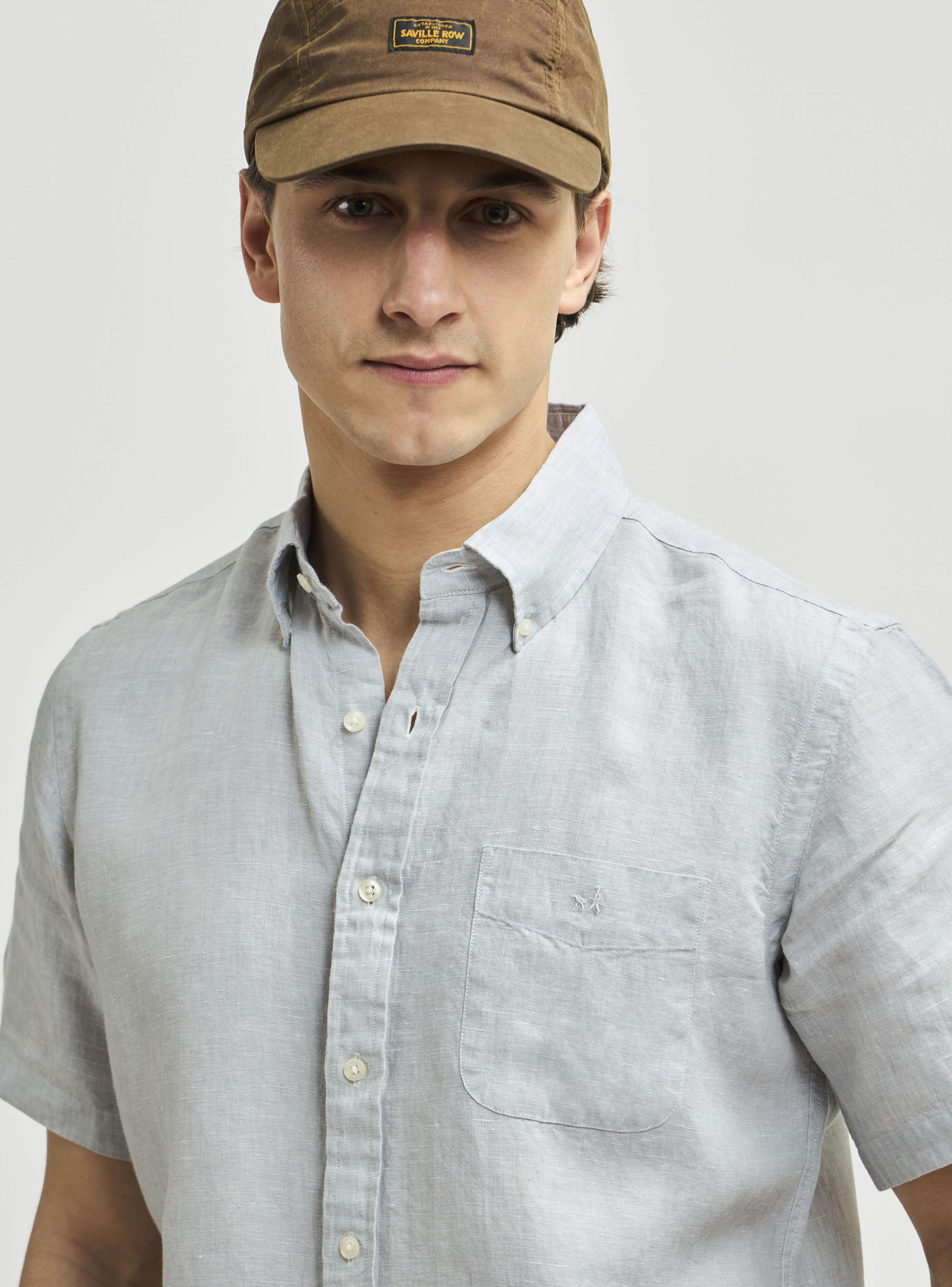 Camisa Sport Lisa Manga Corta Button Down Weekend Lino-2