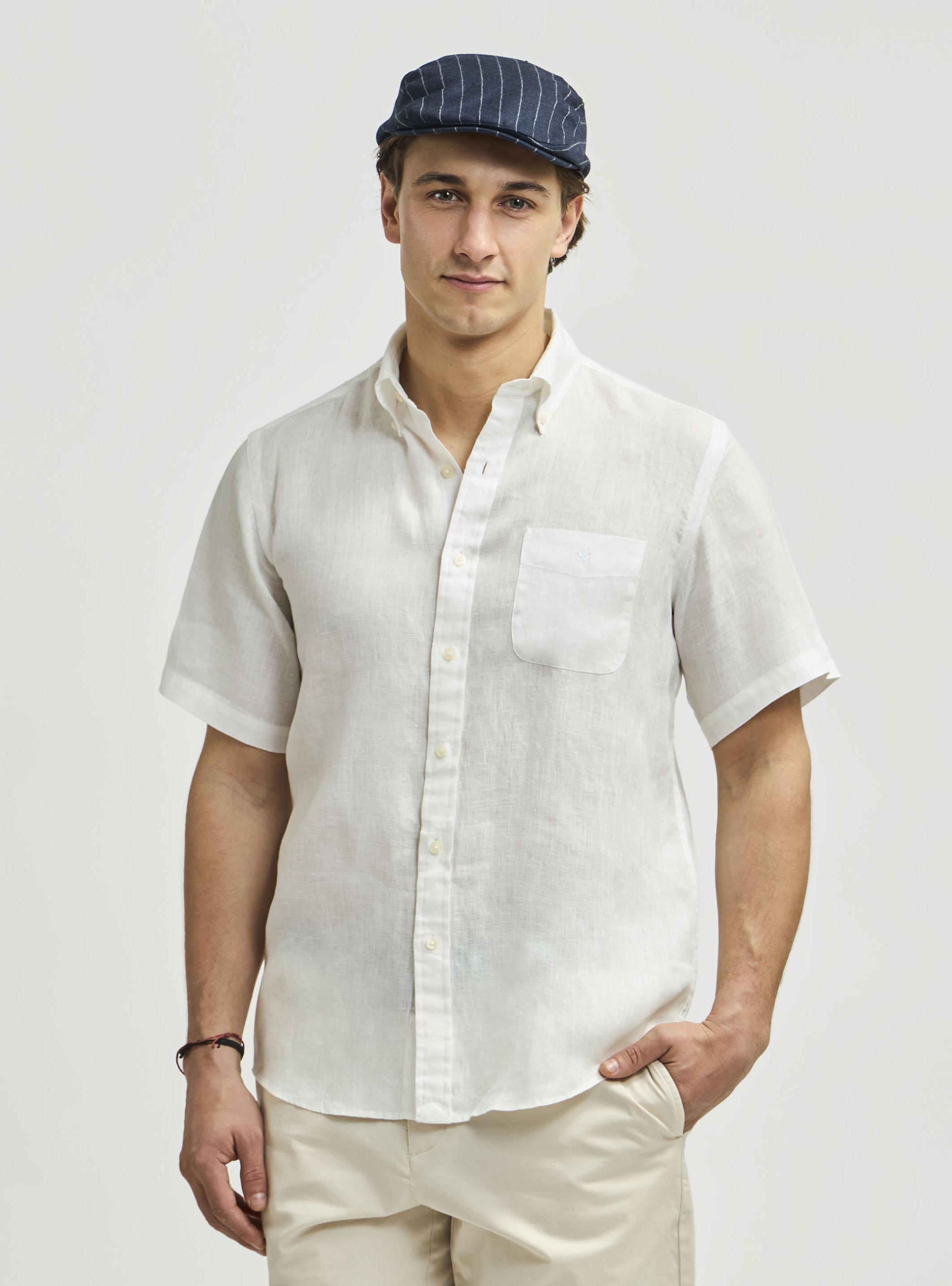 Camisa Sport Lisa Manga Corta Button Down Weekend Lino-0