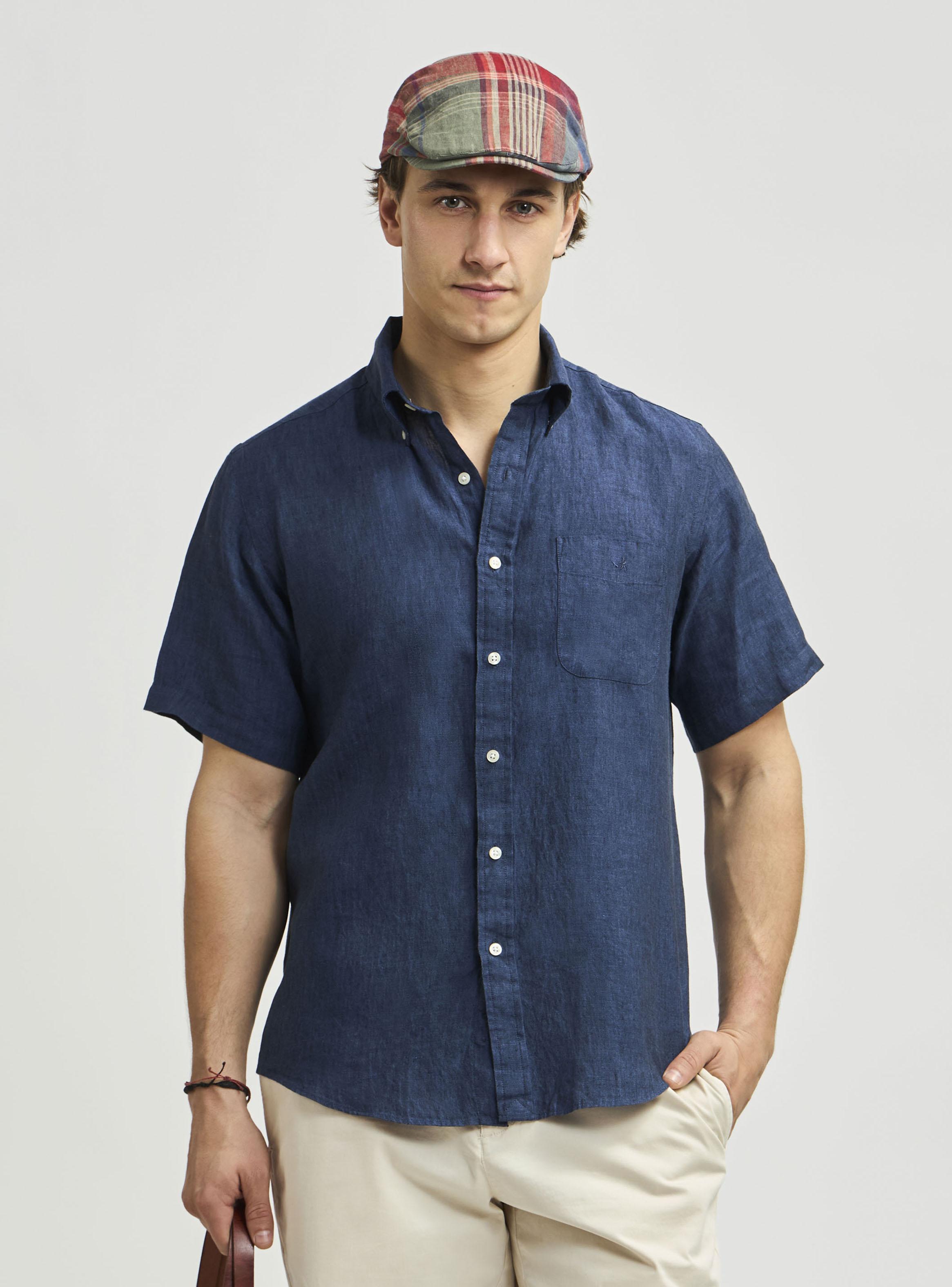 Camisa Sport Lisa Manga Corta Button Down Weekend Lino-0