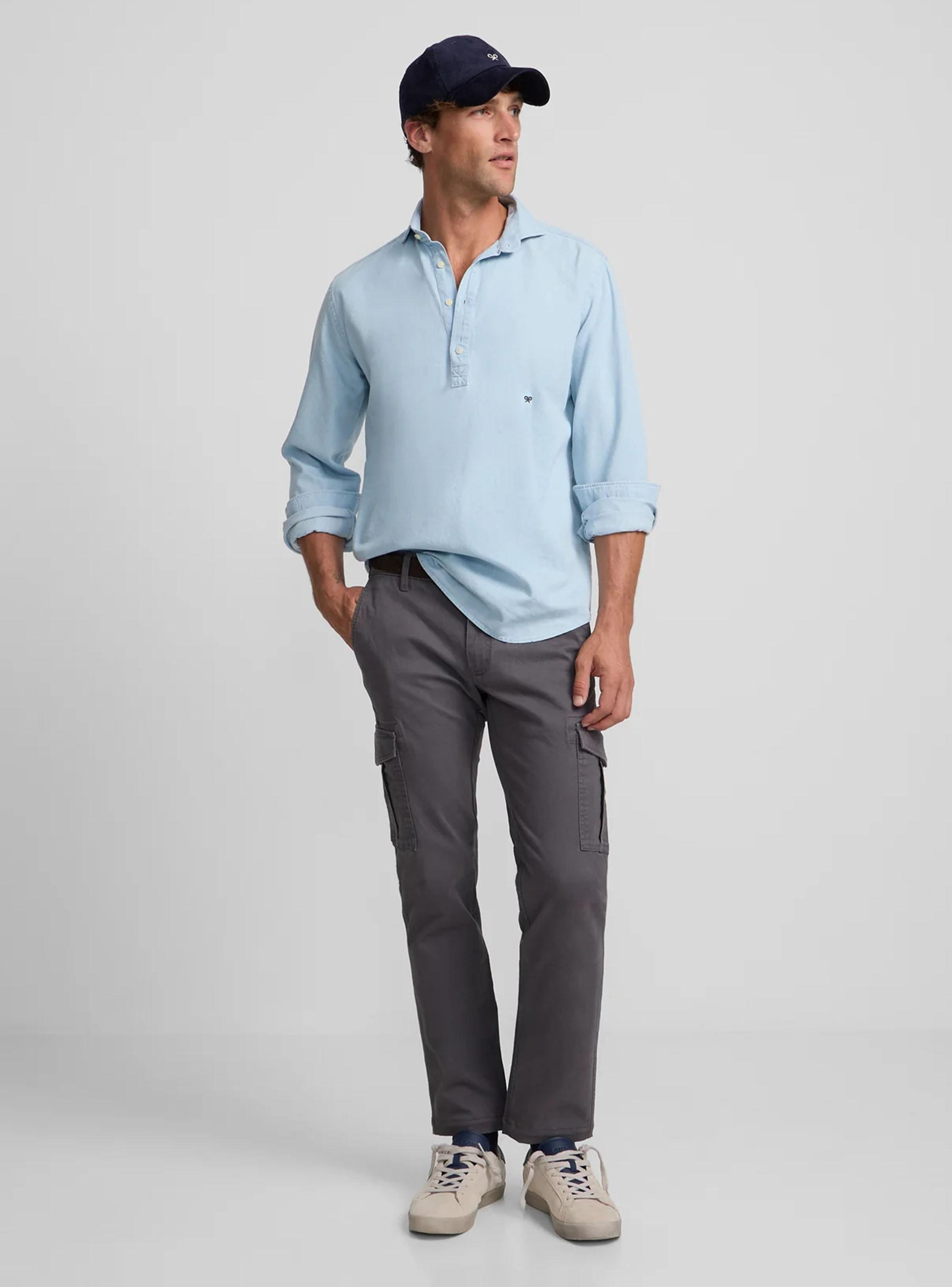 Pantalón Regular Fit Tiro Medio Algodón-5