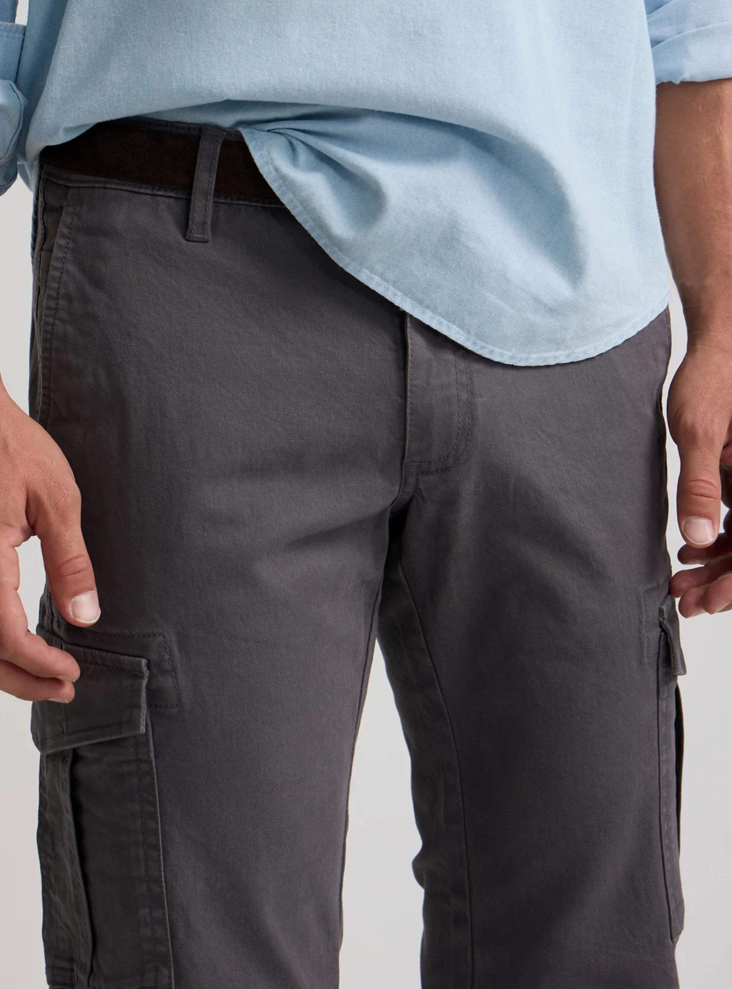 Pantalón Regular Fit Tiro Medio Algodón-2