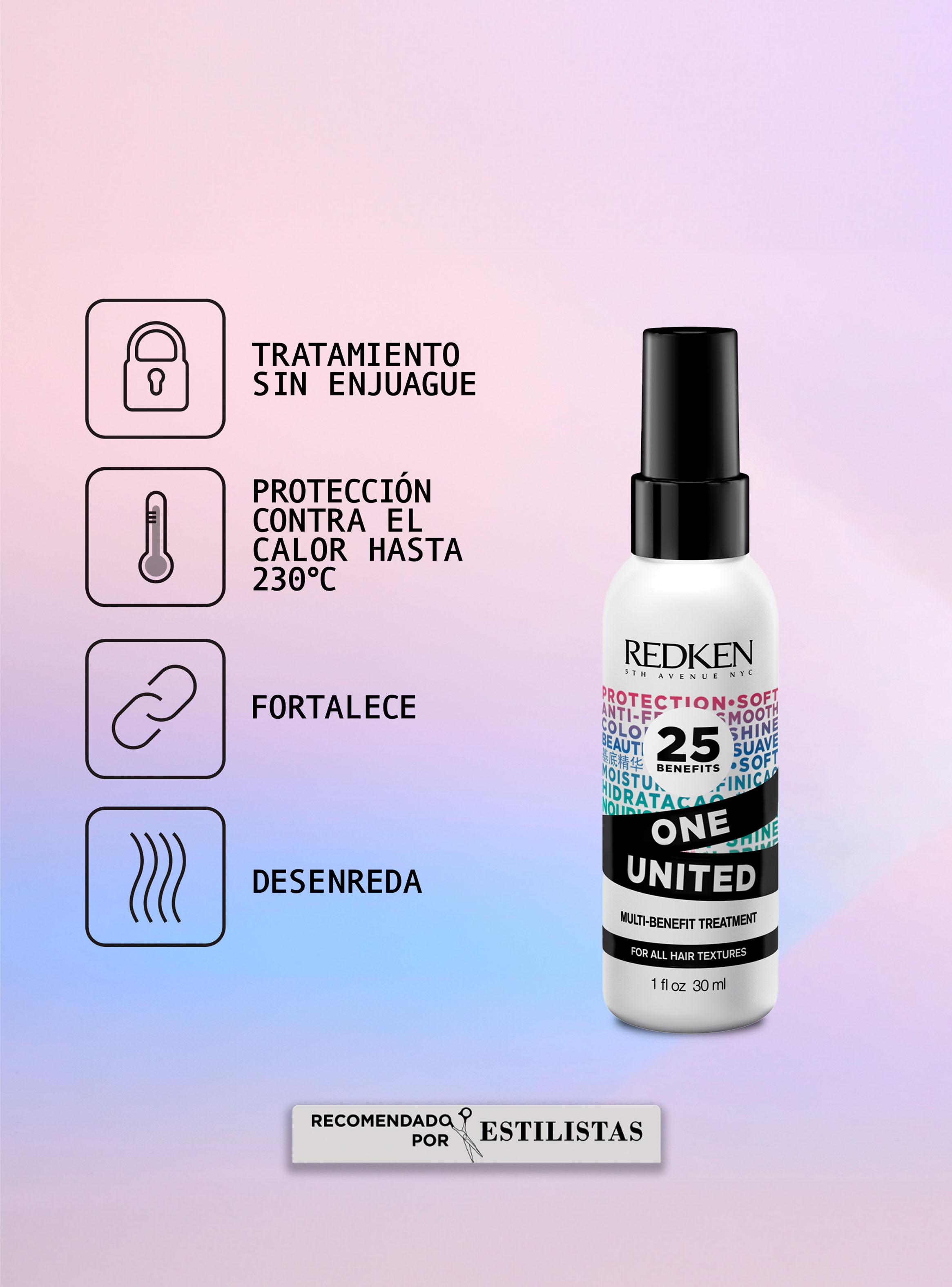 Spray 25 Beneficios Termoprotector Todo Tipo de Cabello One United 30ml Redken-2