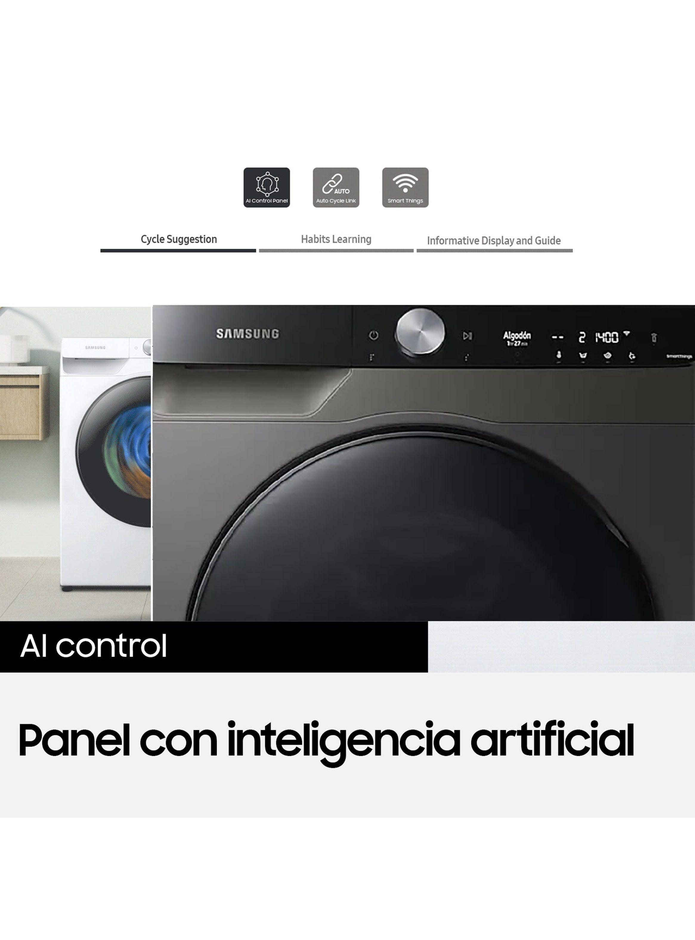 Lavadora-Secadora Frontal 12.5/7 Kg con IA WD12T704DBX/ZS-7