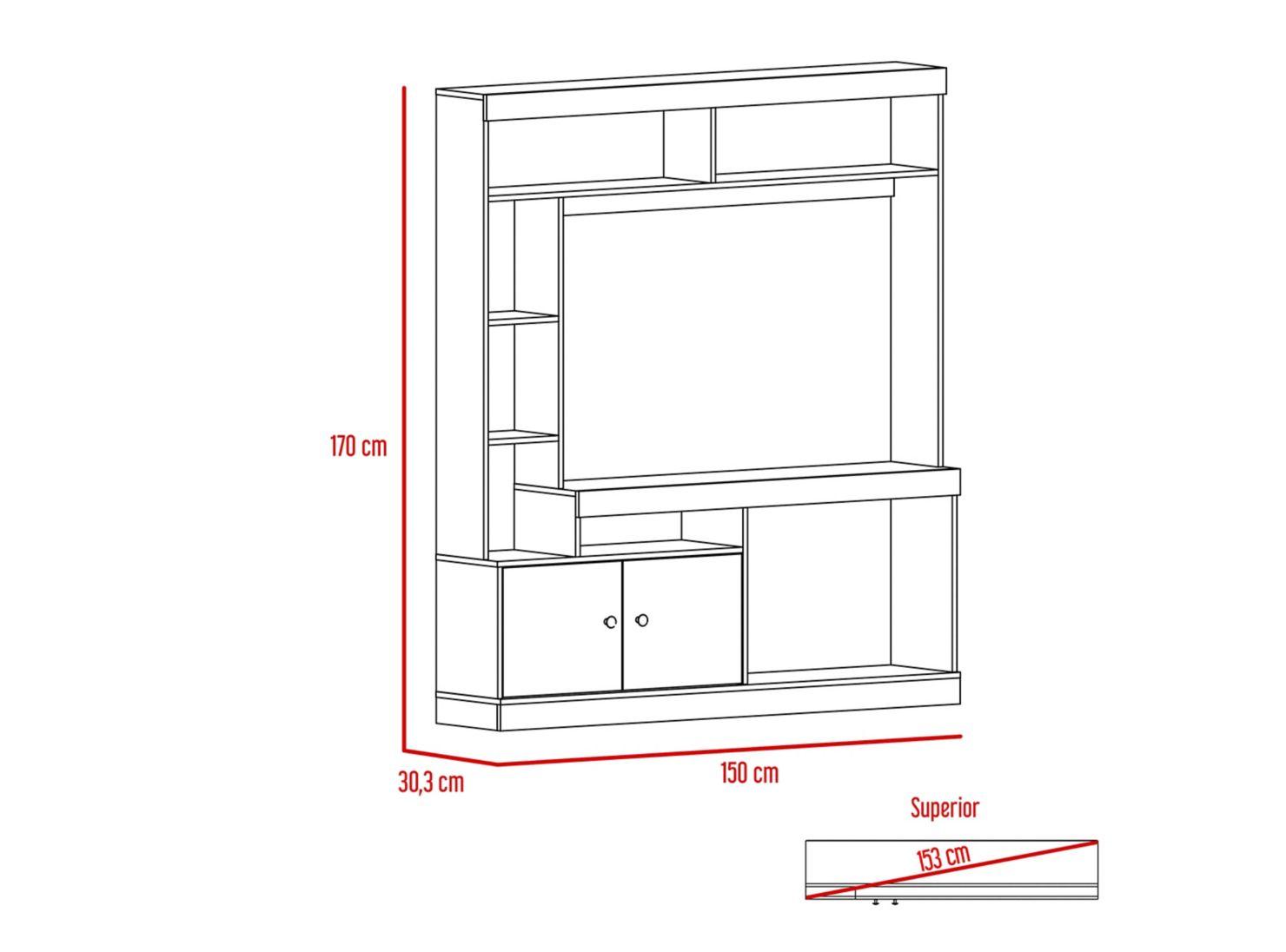 Estante 55'' + Arrimo + Mesa de Centro Classic-2