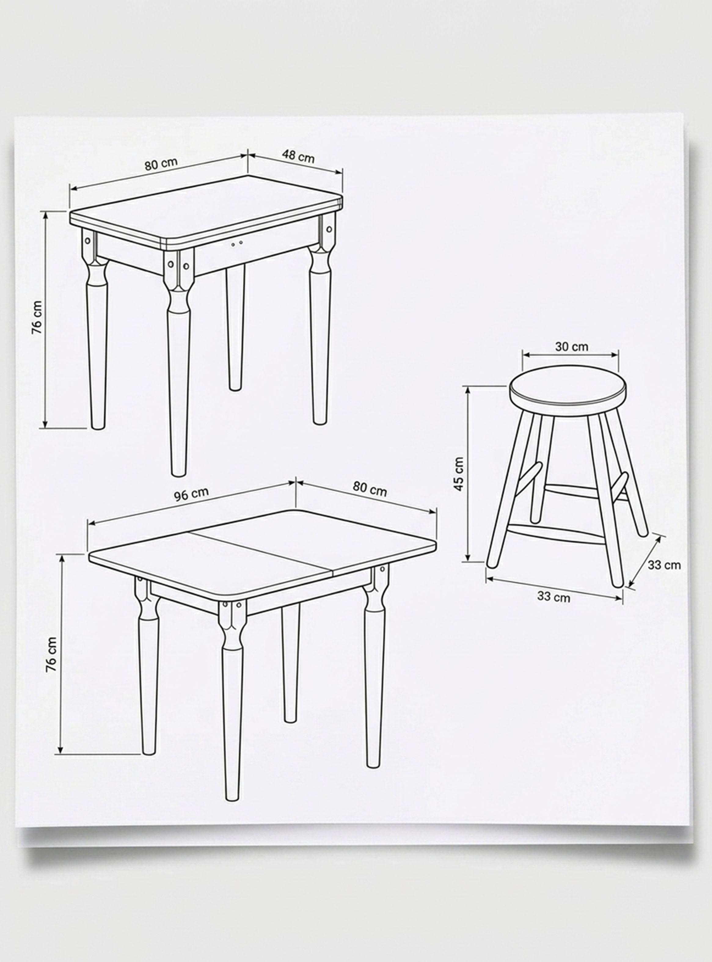 Comedor Ambar Plegable + 4 Banquetas 230-3210-1