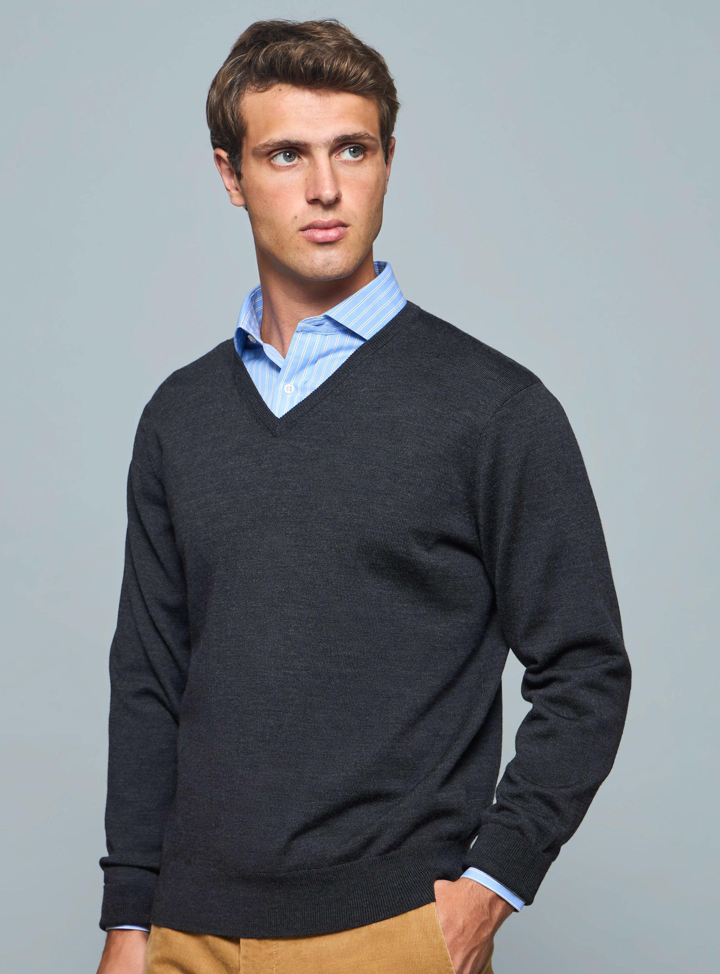Sweater Lana Merino Cuello V-0