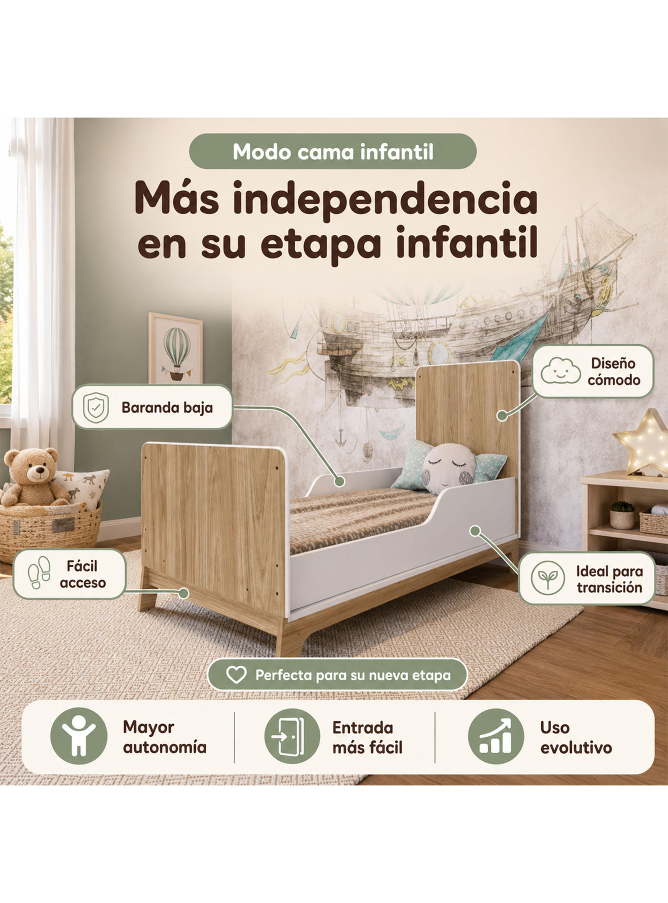Cuna 3 Funciones Honey Blanco Miel-4