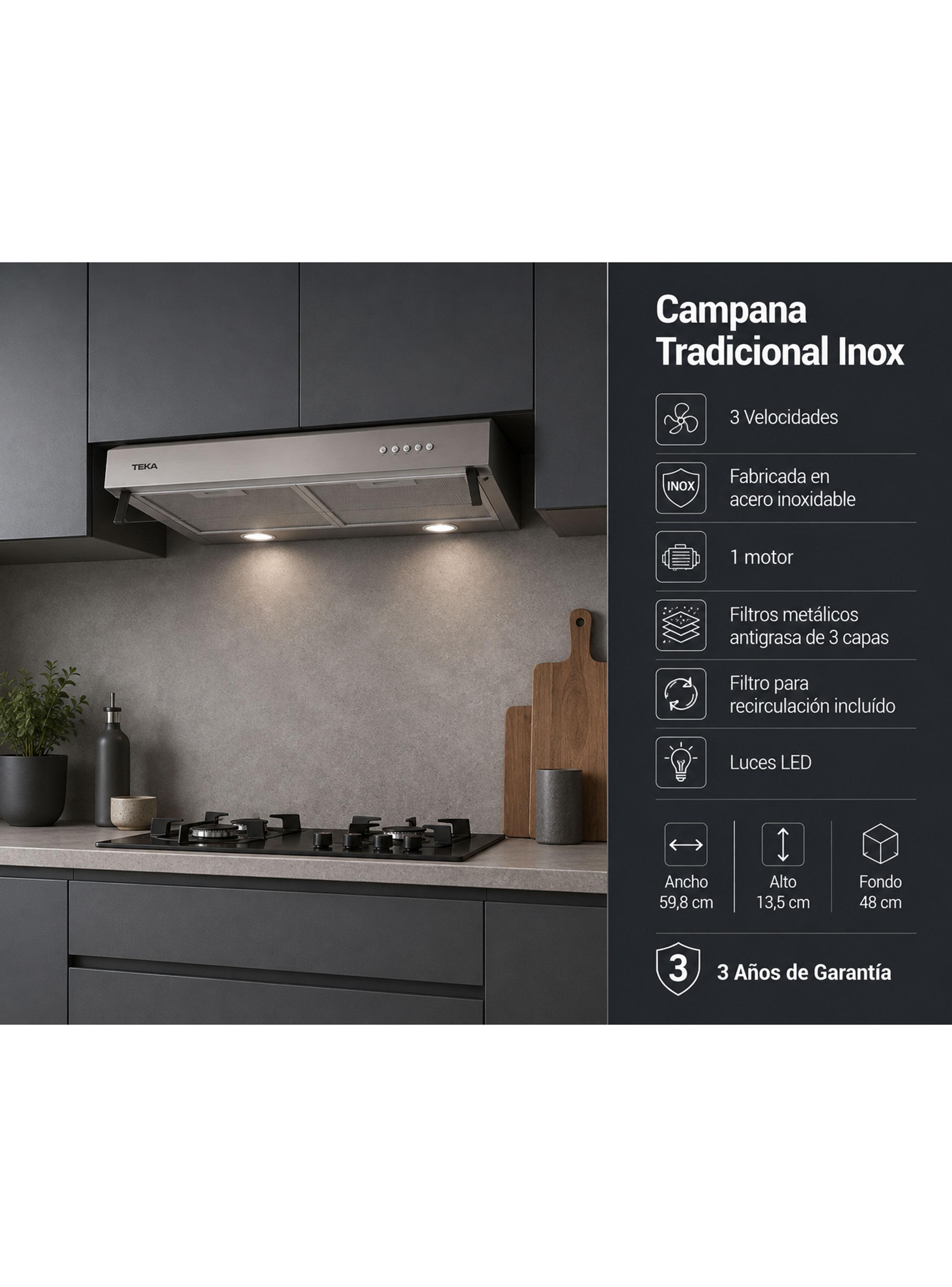 Campana tradicional CX 62120 KOS Inox 60 cm-2