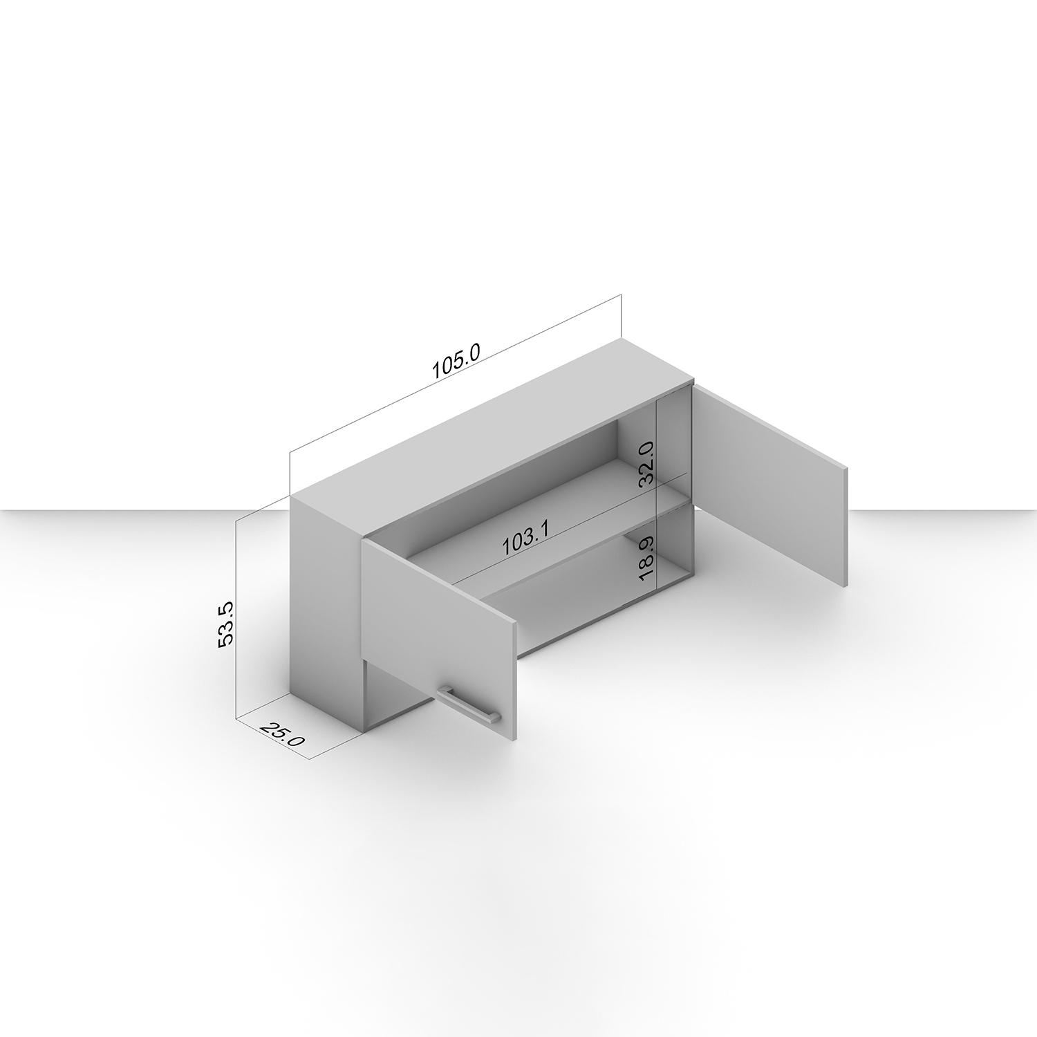 Mueble de Cocina Aéreo Evandro Grafito 105 cm-1
