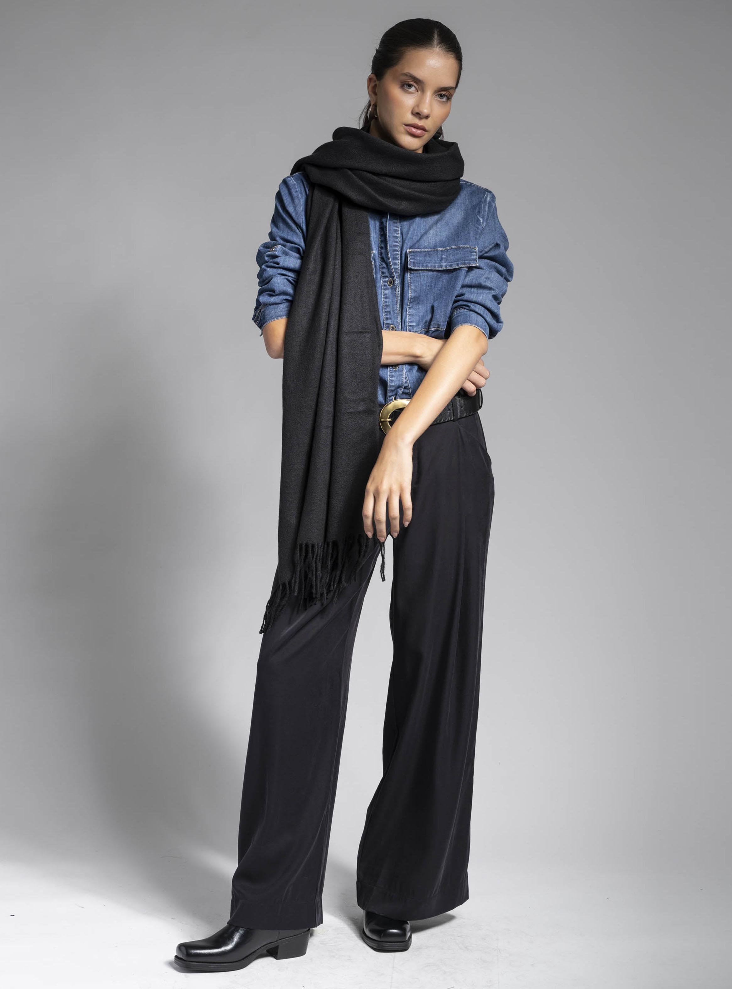 Bufanda Tejida Suave Básico-3