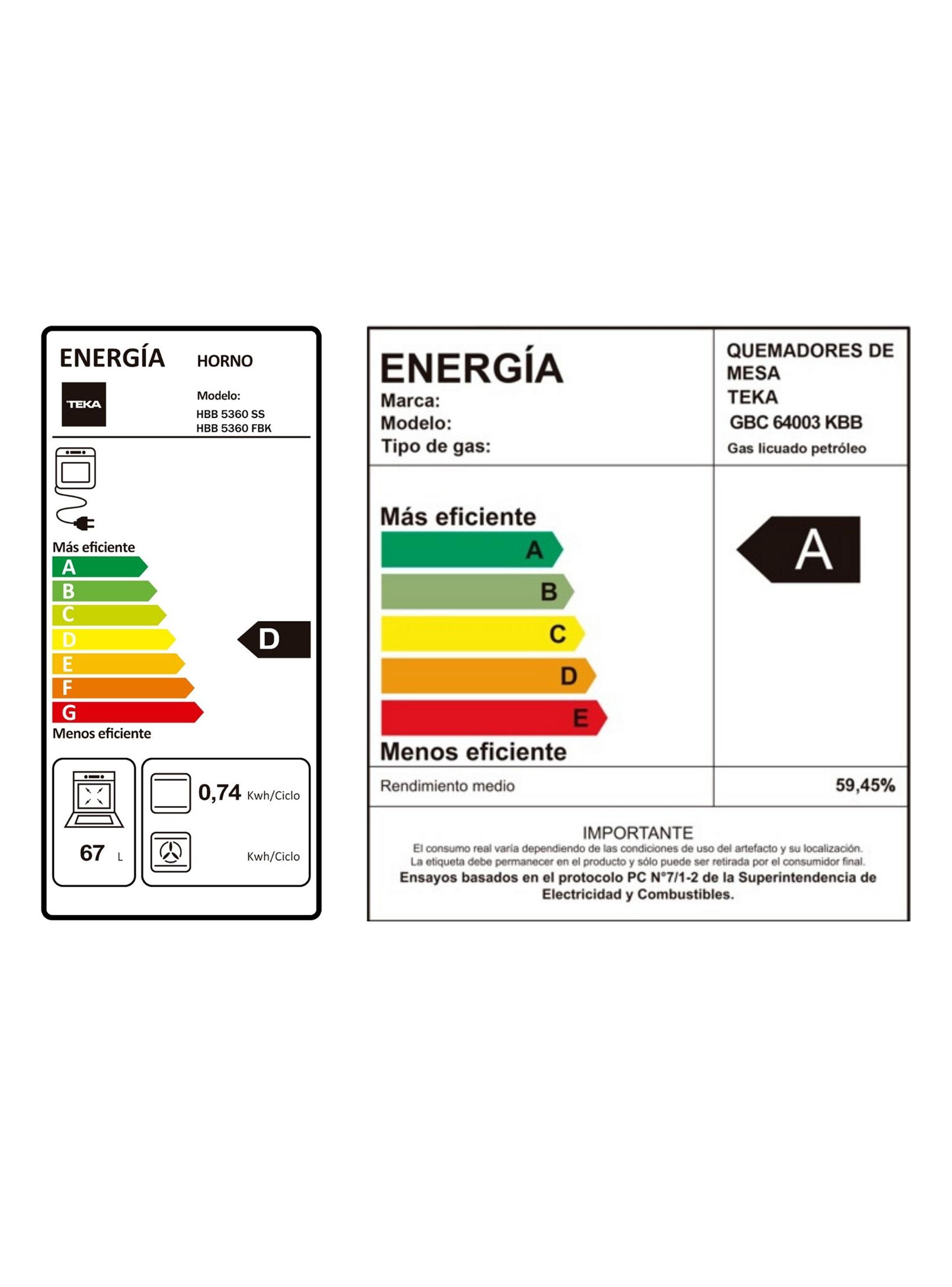 Kit Empotrable Horno Eléctrico HBB5360FBK Negro + Encimera a Gas GBC64003KBB + Campana TL6310 Negro-5