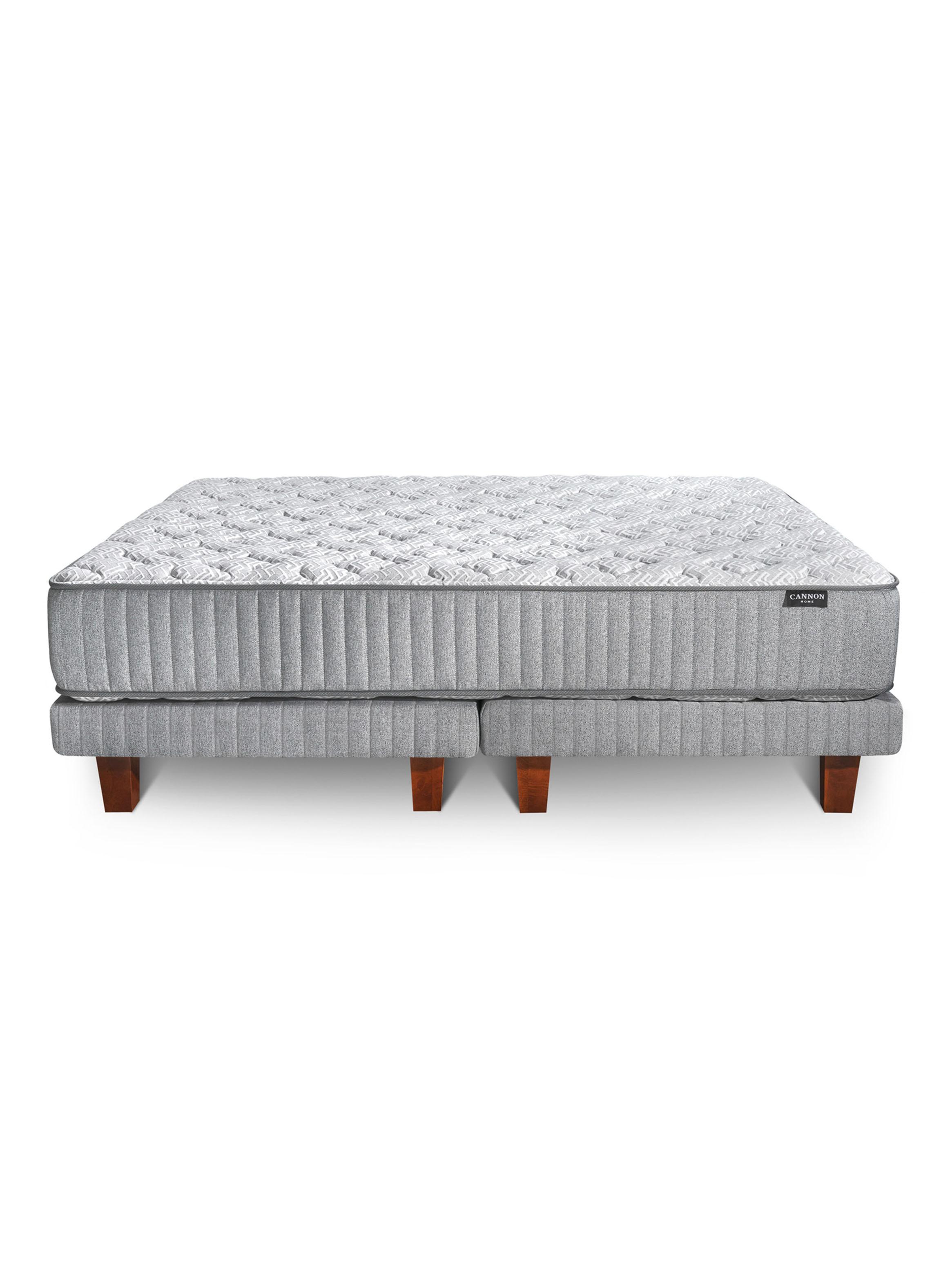 Cama Europea Hybrid Wool Súper King Base Dividida + Almohadas Microfibra 50x90 cm-1