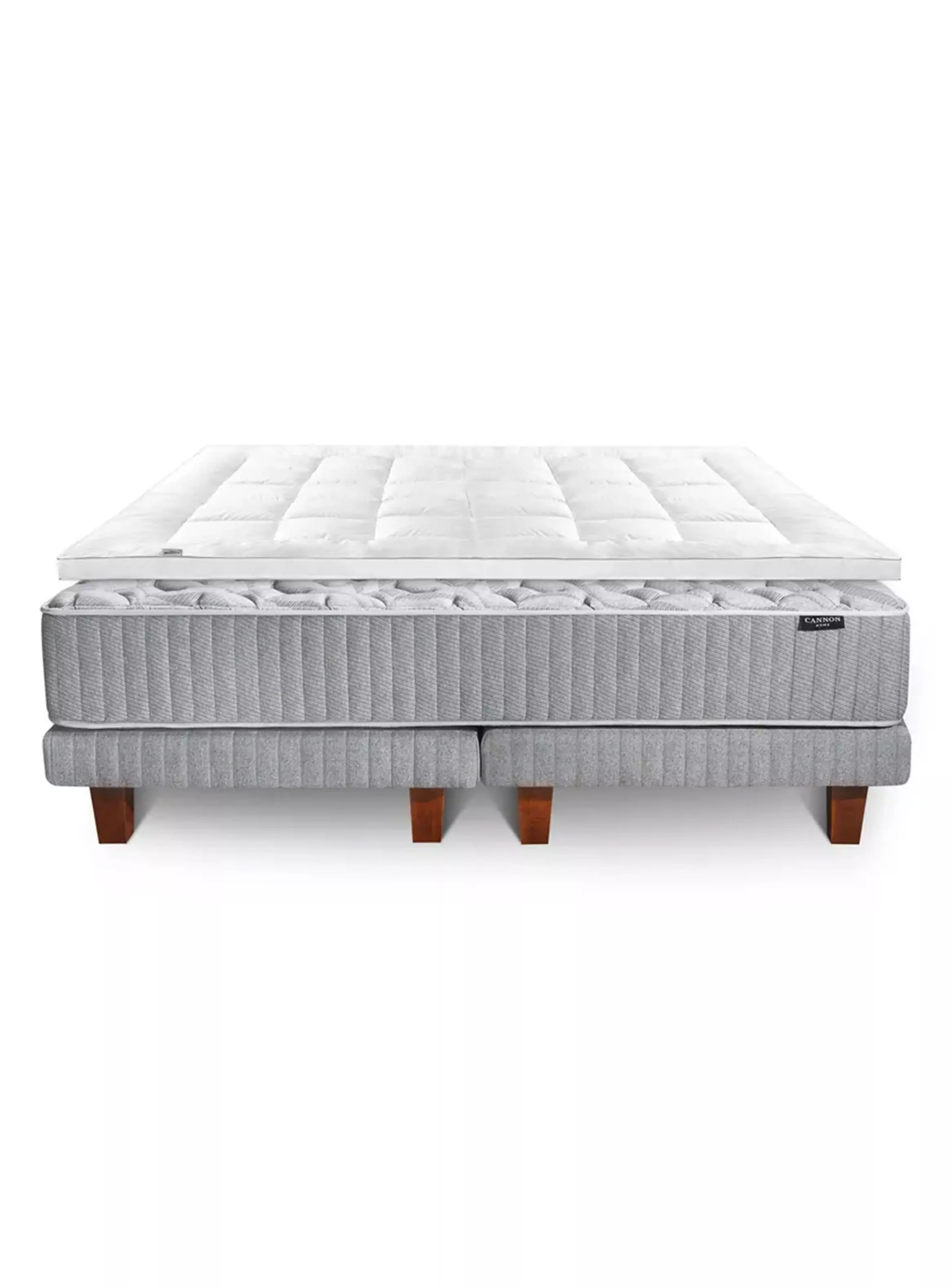 Cama Europea Hybrid Wool King Base Dividida + Almohadas + Topper-2