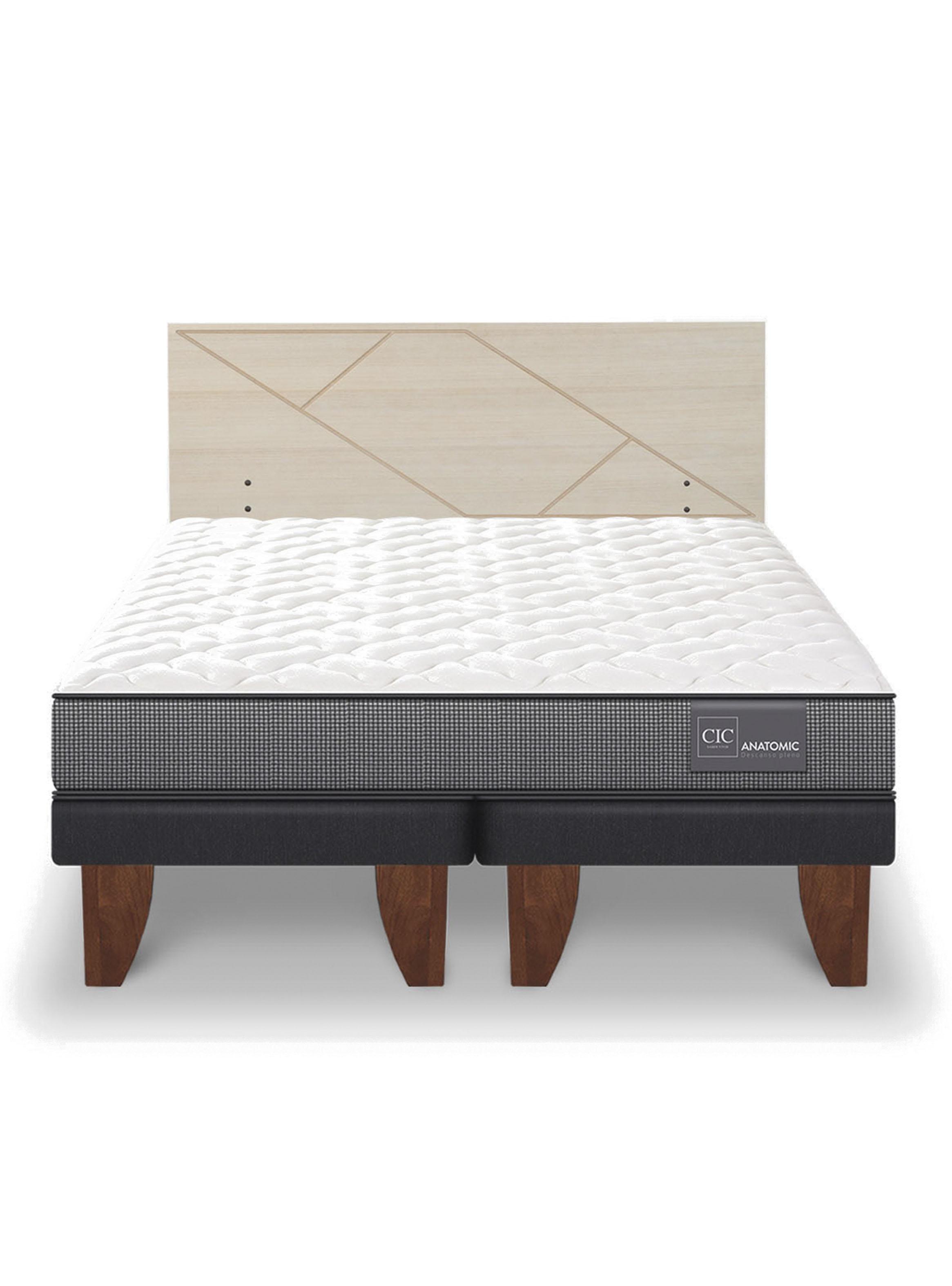 Cama Europea Anatomic 2 Plazas Base Dividida + Respaldo Villarrica Alpino-2
