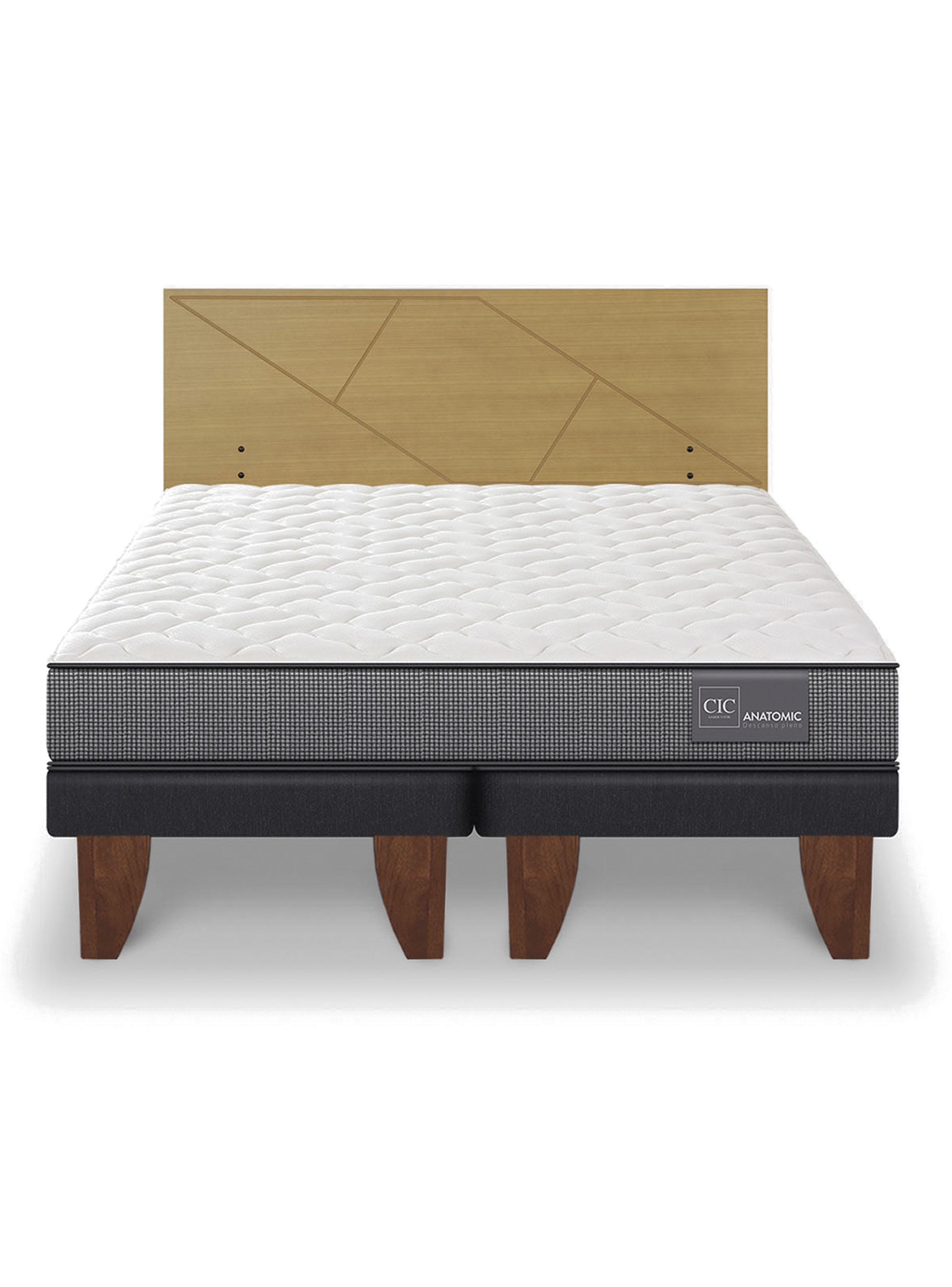 Cama Europea Anatomic 2 Plazas Base Dividida Respaldo Villarrica Mostaza-2