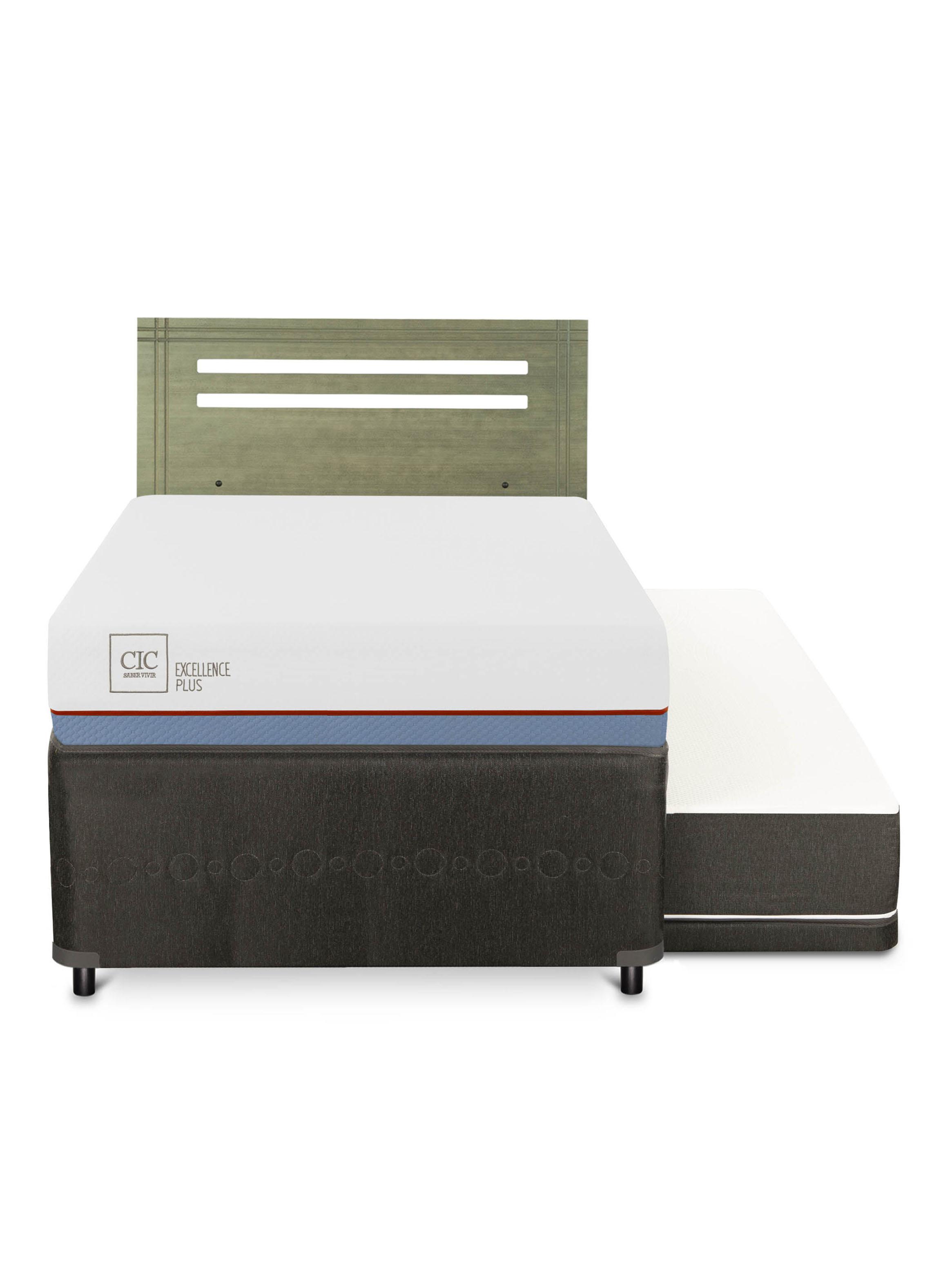 Diván Excellence Plus Black 1.5 Plazas Respaldo Múnich Olivo-2