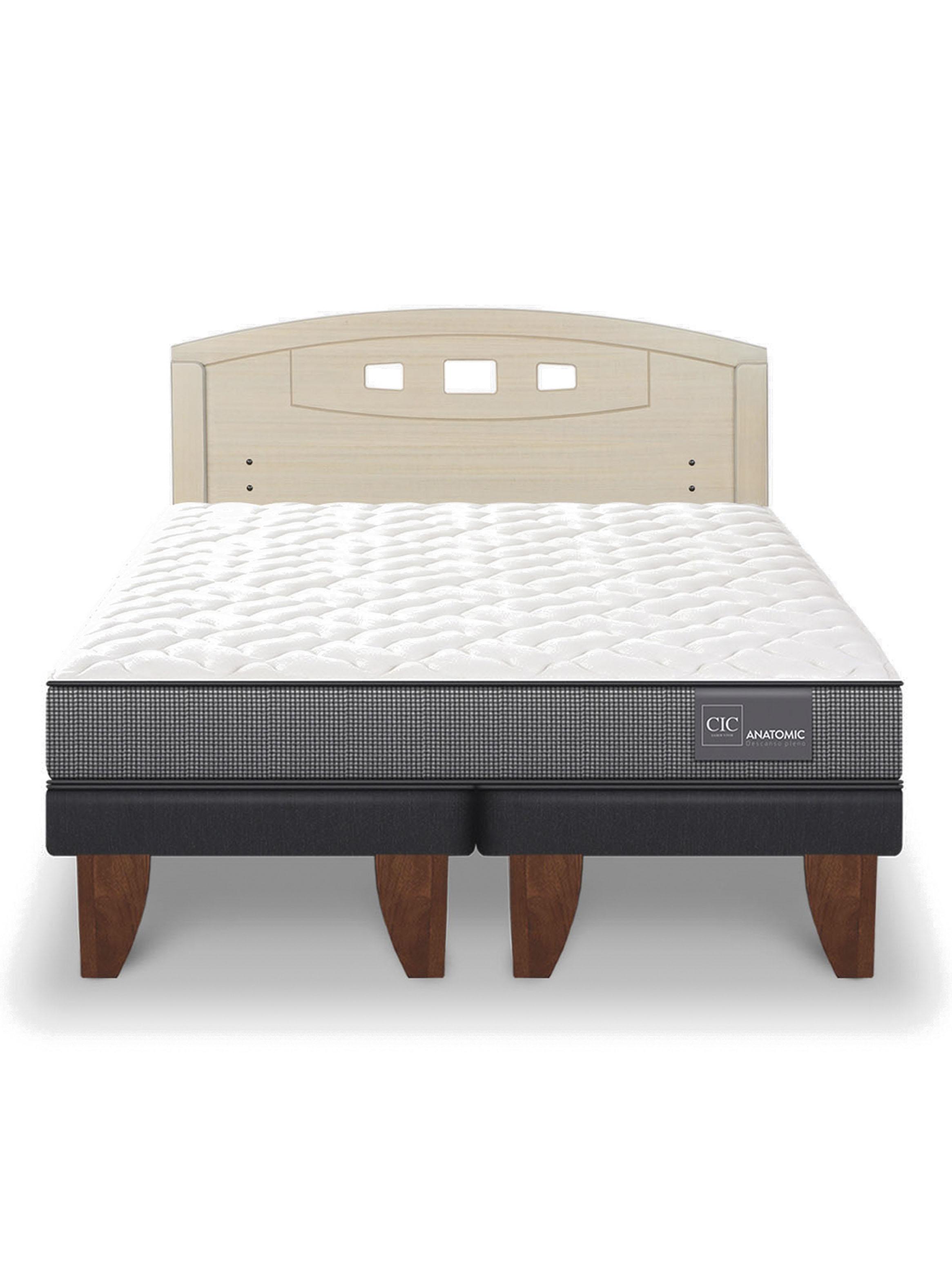 Cama Europea Anatomic 2 Plazas Base Dividida + Respaldo Gales Alpino-2
