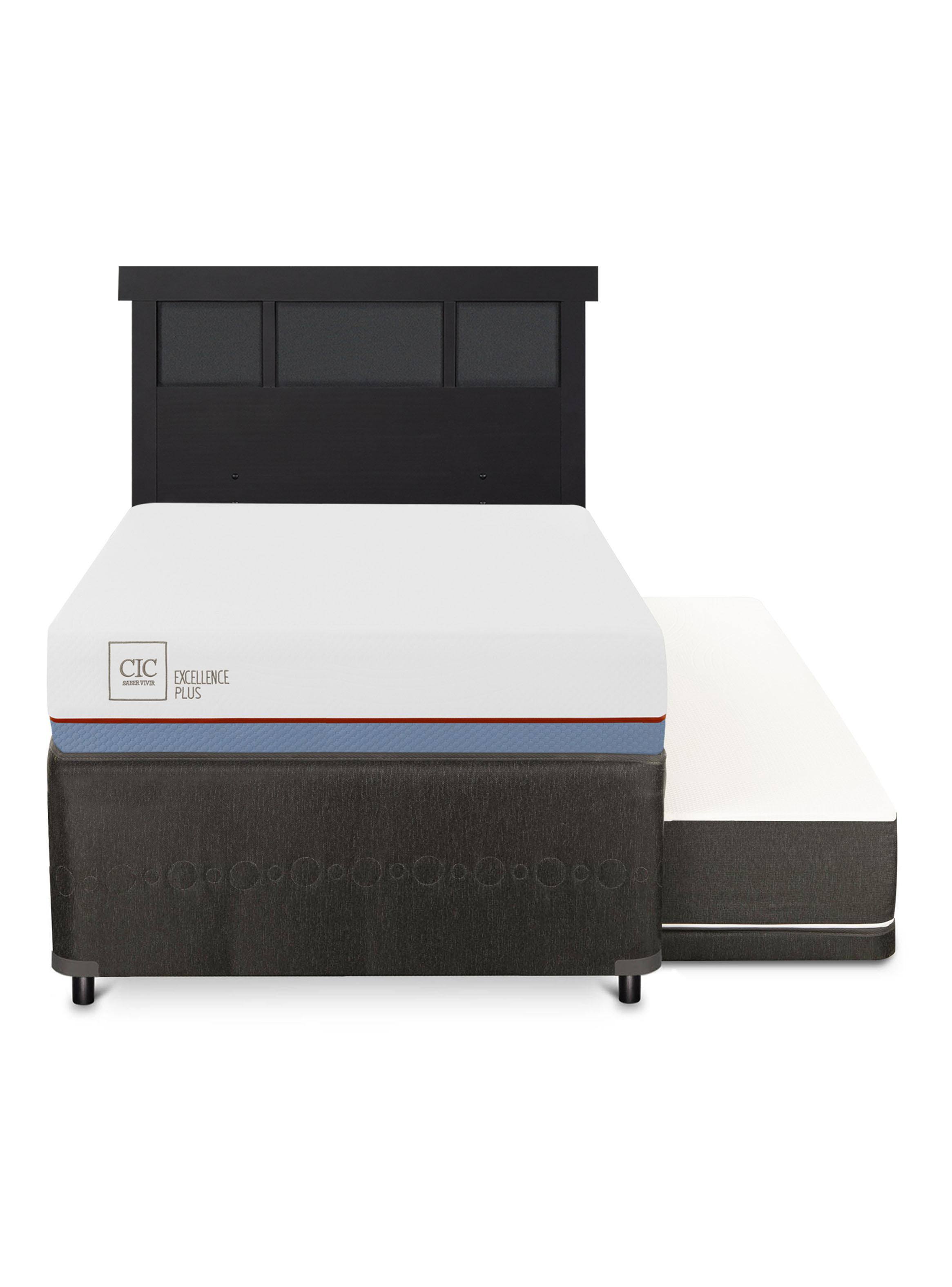 Diván Excellence Plus Black 1.5 Plazas Respaldo Dublín Negro-2