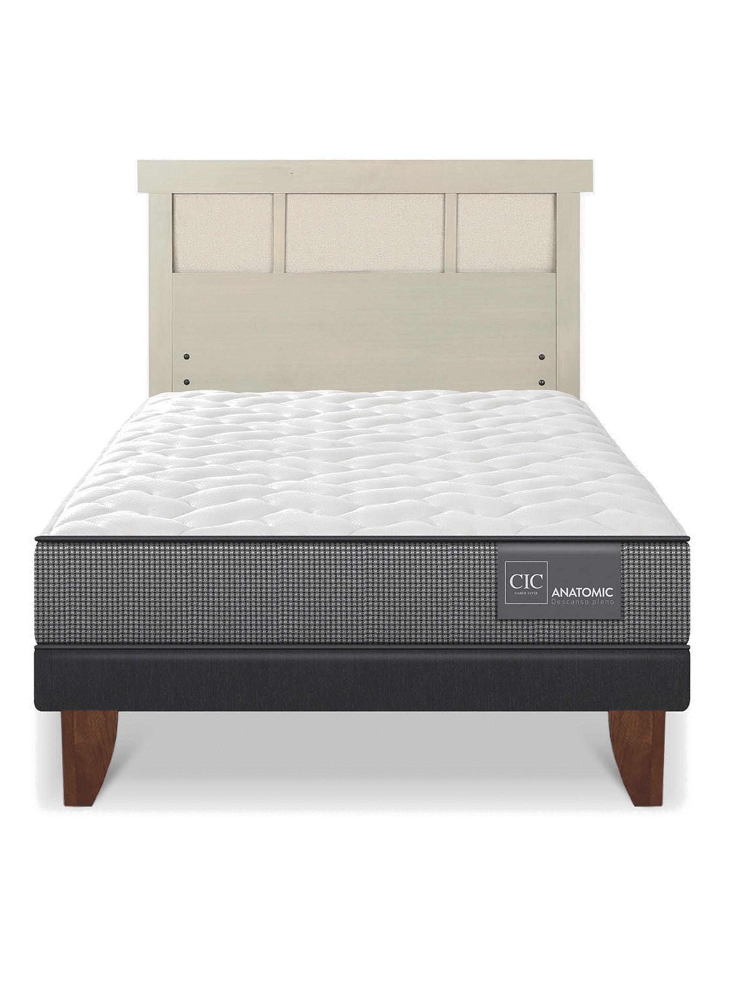 Cama Europea Anatomic 1.5 Plazas + Respaldo Dublín Alpino-2