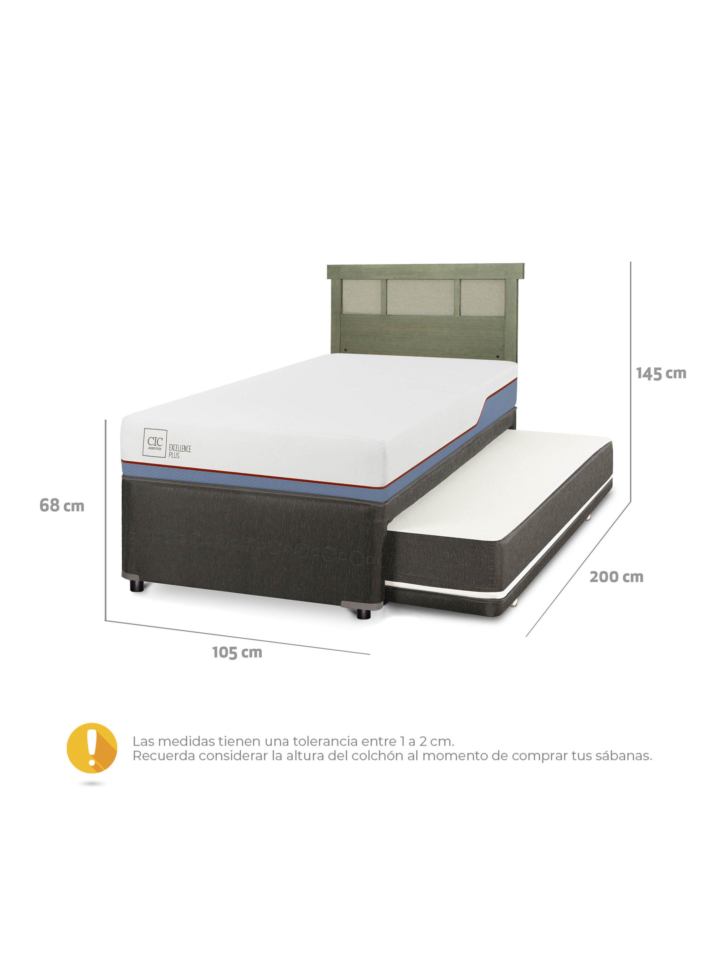 Diván Excellence Plus Black 1.5 Plazas Respaldo Dublín Olivo-2